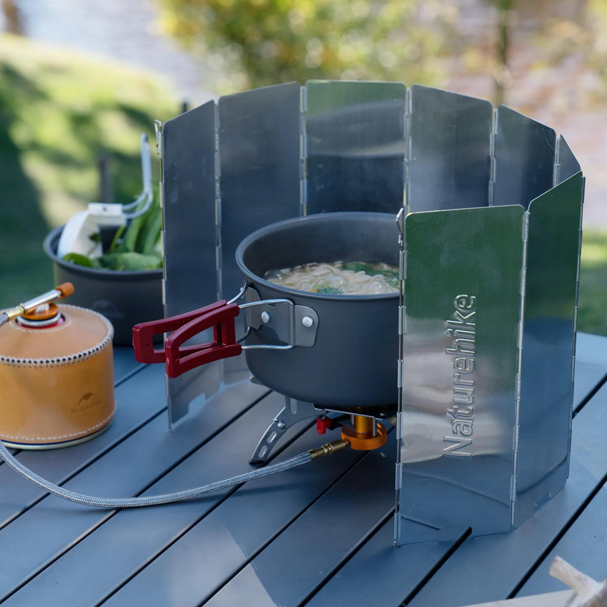 Naturehike 10-płytowa aluminiowa osłona kuchenki kempingowej składana z torbą