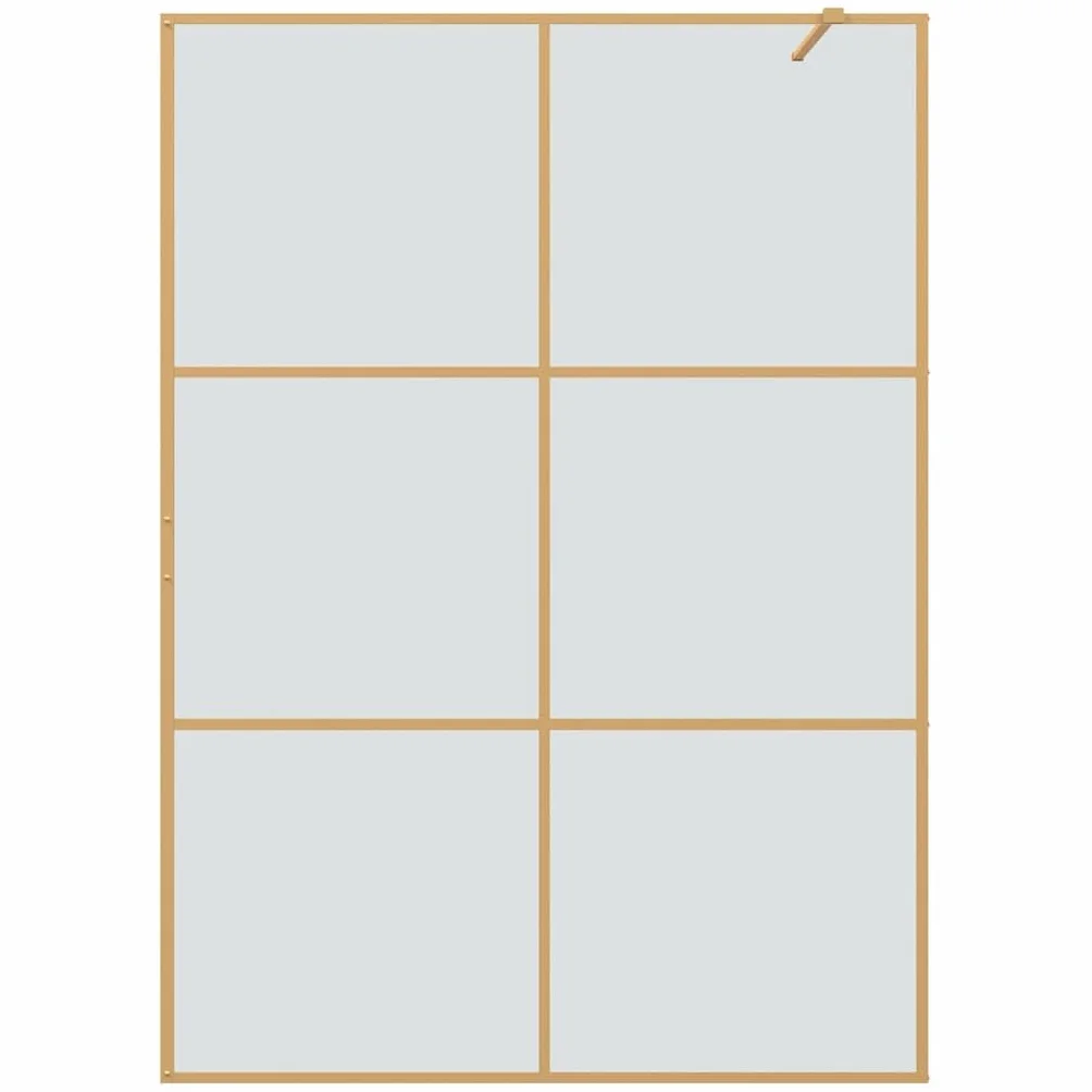 Walk-in ścianka prysznicowa złota, 140 x 195 cm, szkło hartowane, ścianka prysznicowa, ochrona przed pryskaniem, szklana ścianka z regulowanym profilem i stabilizatorem do kabiny prysznicowej