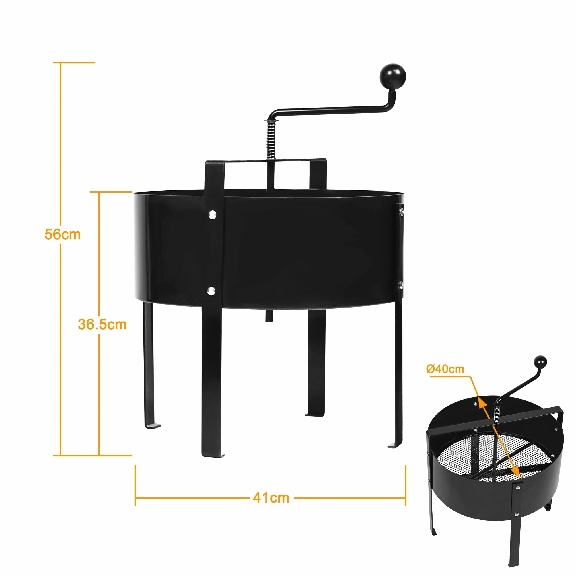 UISEBRT Sitko do ogrodu do ziemi Sitko ręczne Ø40 cm Sitko metalowe do ziemi kamieni kompostu chwastów piasku, Czarny