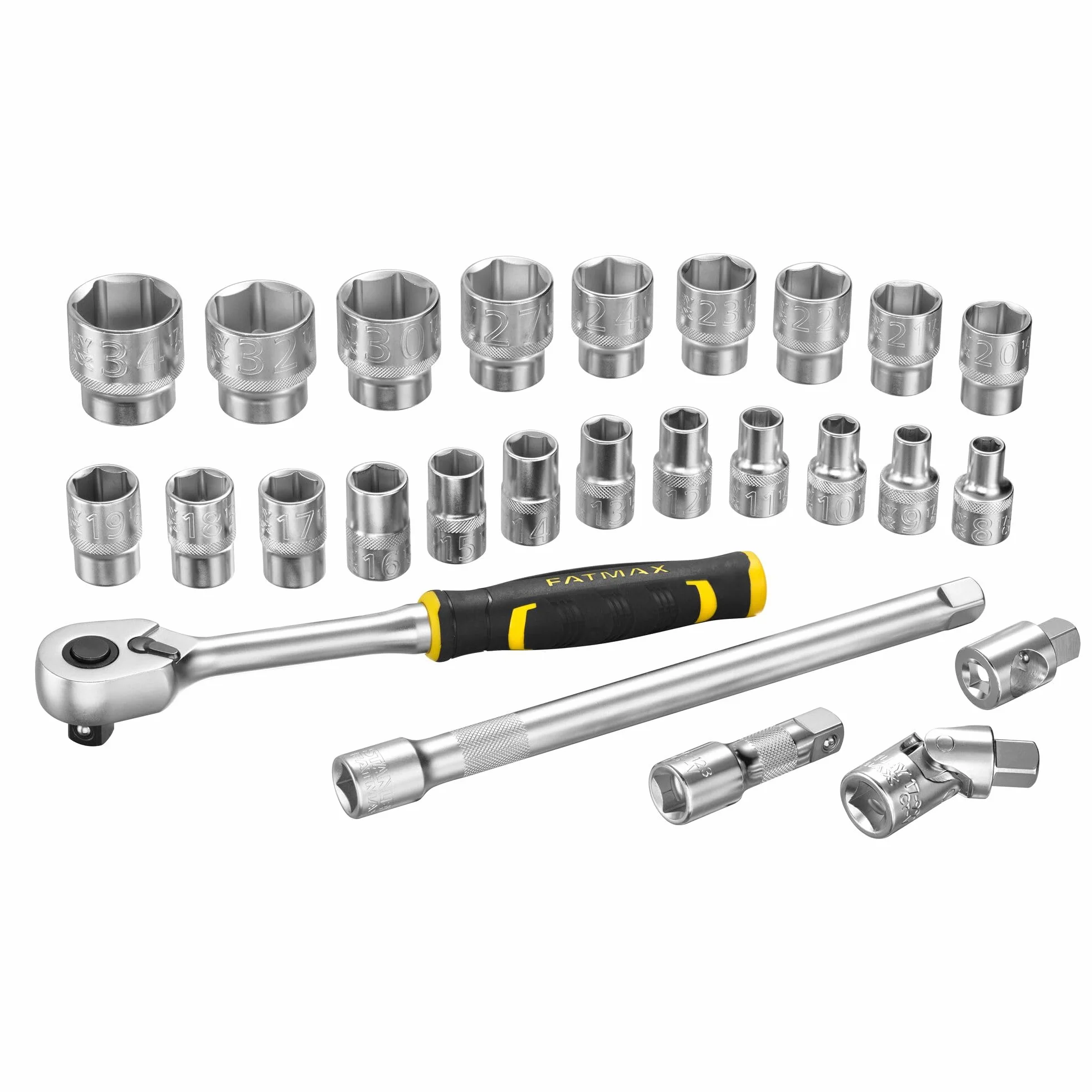 STANLEY Precyzyjny Set 1/2" - 26 elementów dla profesjonalistów i majsterkowiczów do codziennego użytku ergonomiczna konstrukcja