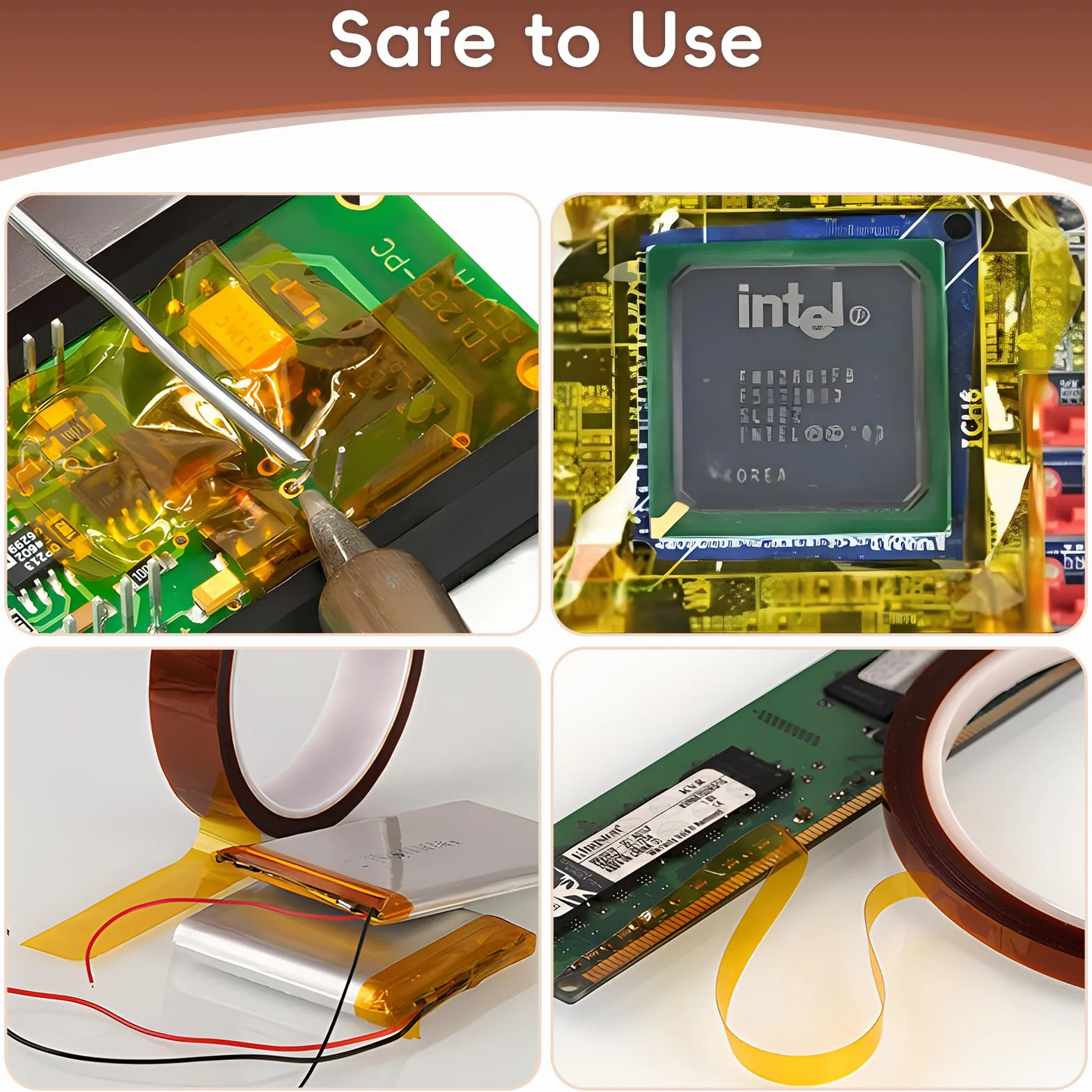 Mooshy Kapton taśma klejąca o wysokiej temperaturze, 6 szkockich folii poliamidowej z izolacją termiczną o wielu szerokościach 5/8/12 mm spawana maska elektroniczna odporna taśma klejąca