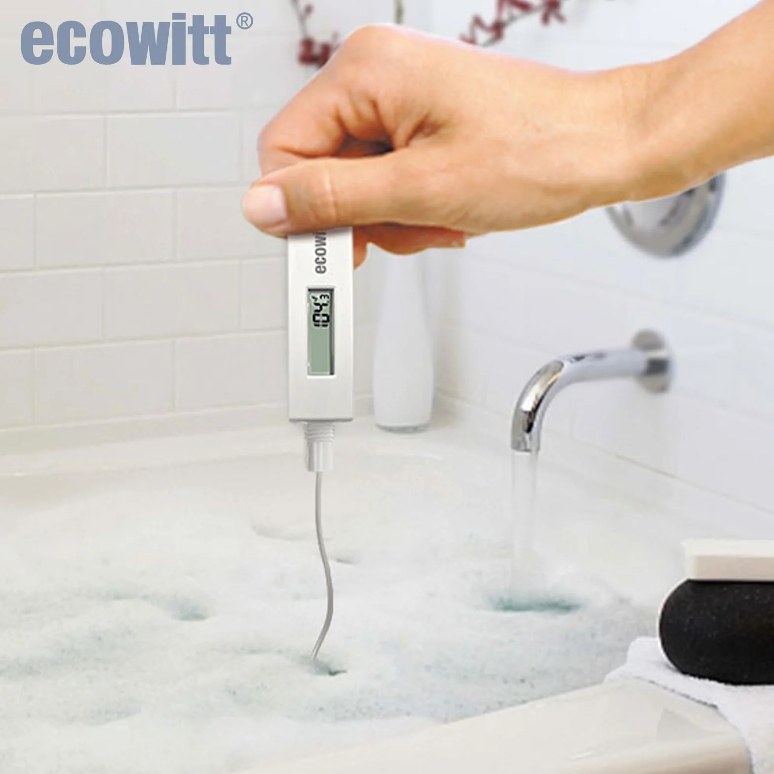 ECOWITT WN34 czujnik temperatury gleby wodoodporny z wyświetlaczem LCD sonda 30 cm
