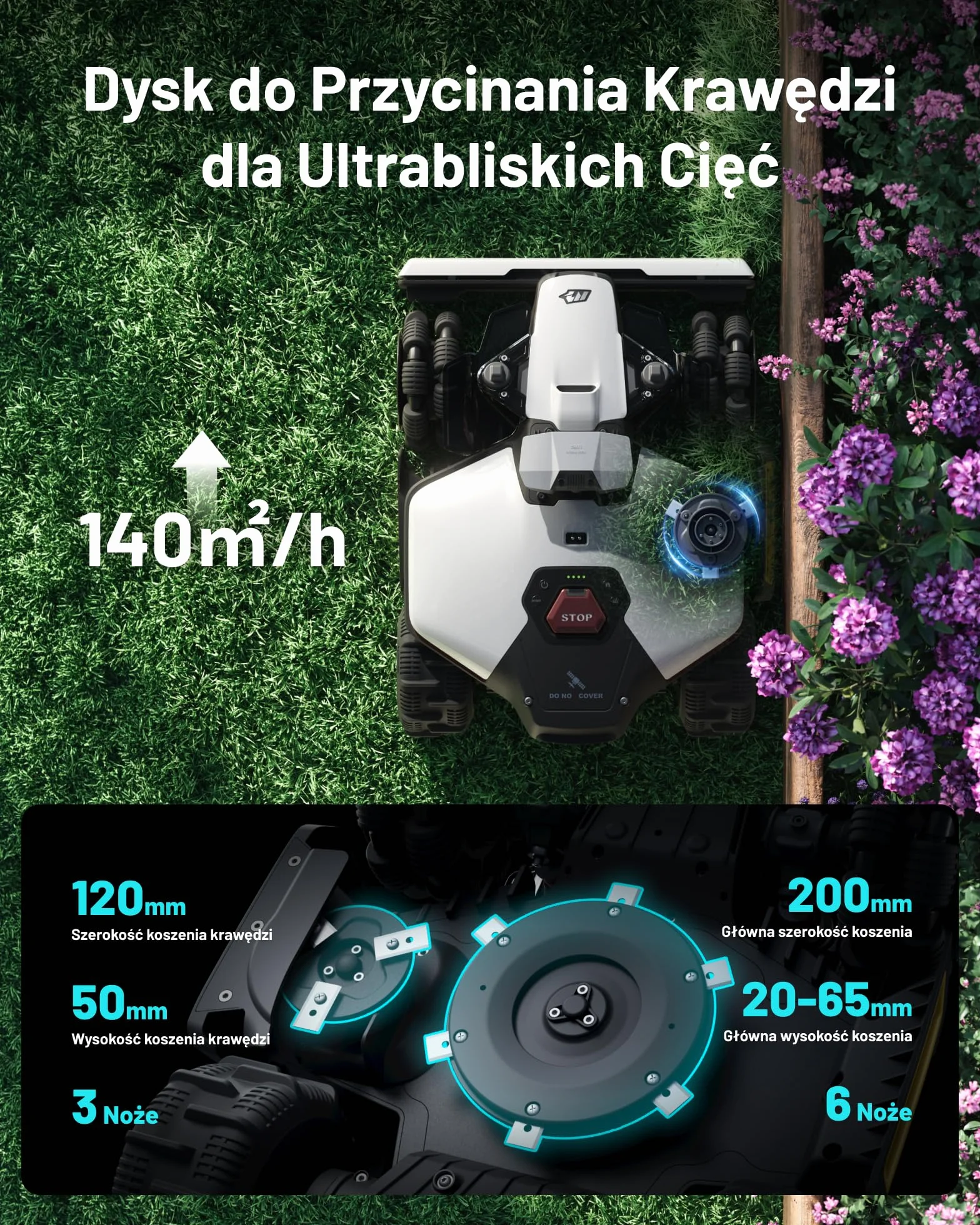 MAMMOTION LUBA Mini 2 AWD 1000 Robot Koszący bez Kabla 1000 m² Tri-Kamera AI Vision NetRTK DropMow