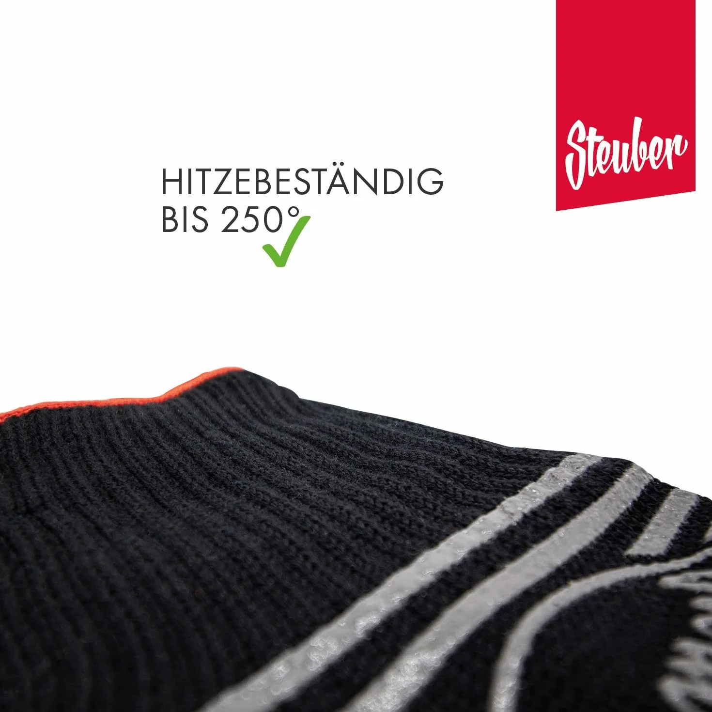 Steuber Premium Line rękawica do grillowania do 250°C bawełna poliester silikon czarny