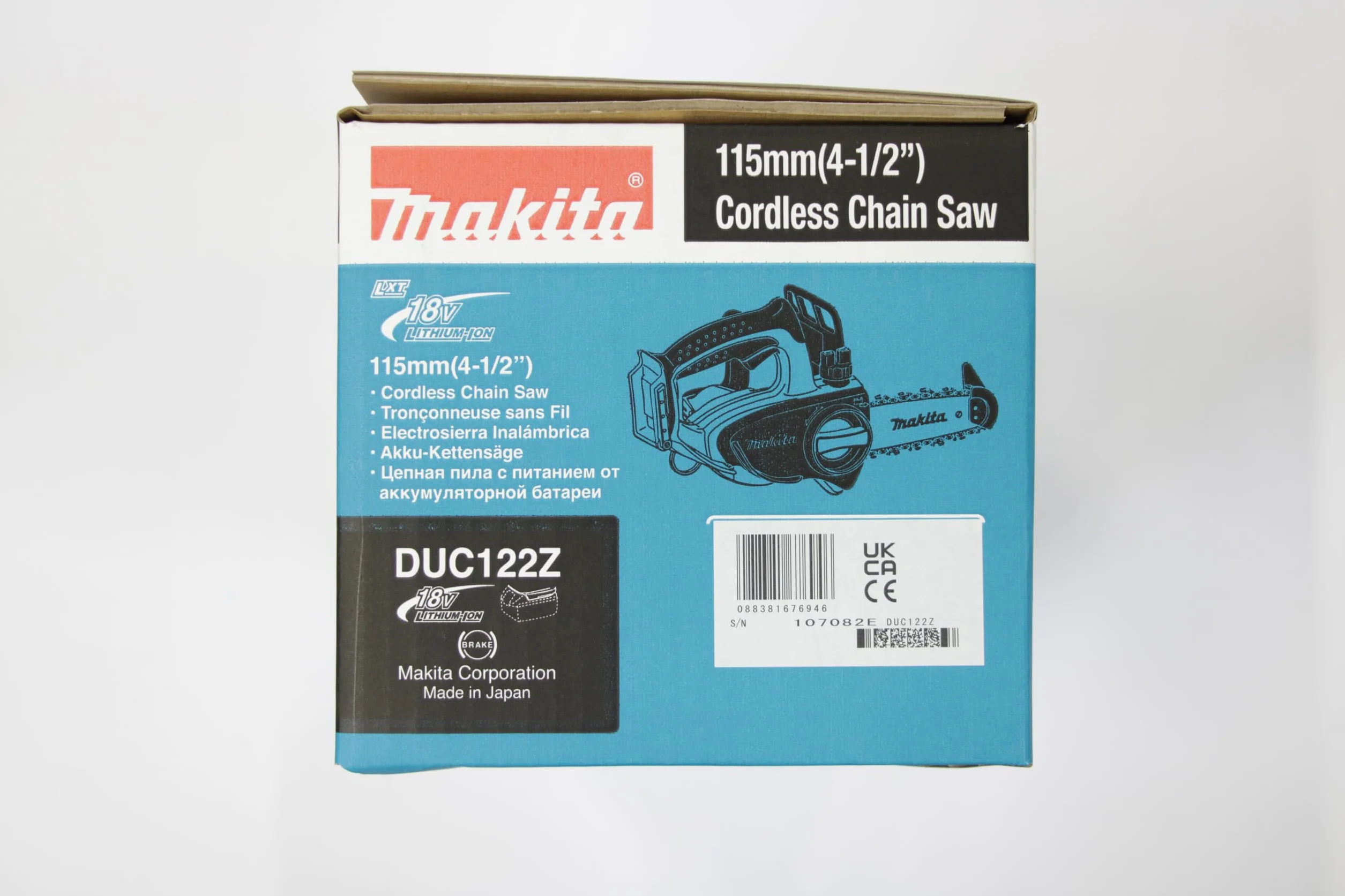 Makita Duc122Z Piła Łańcuchowa, Czarny/Niebieski, 42,2 x 19,5 x 21,5 cm; 2,6 kg