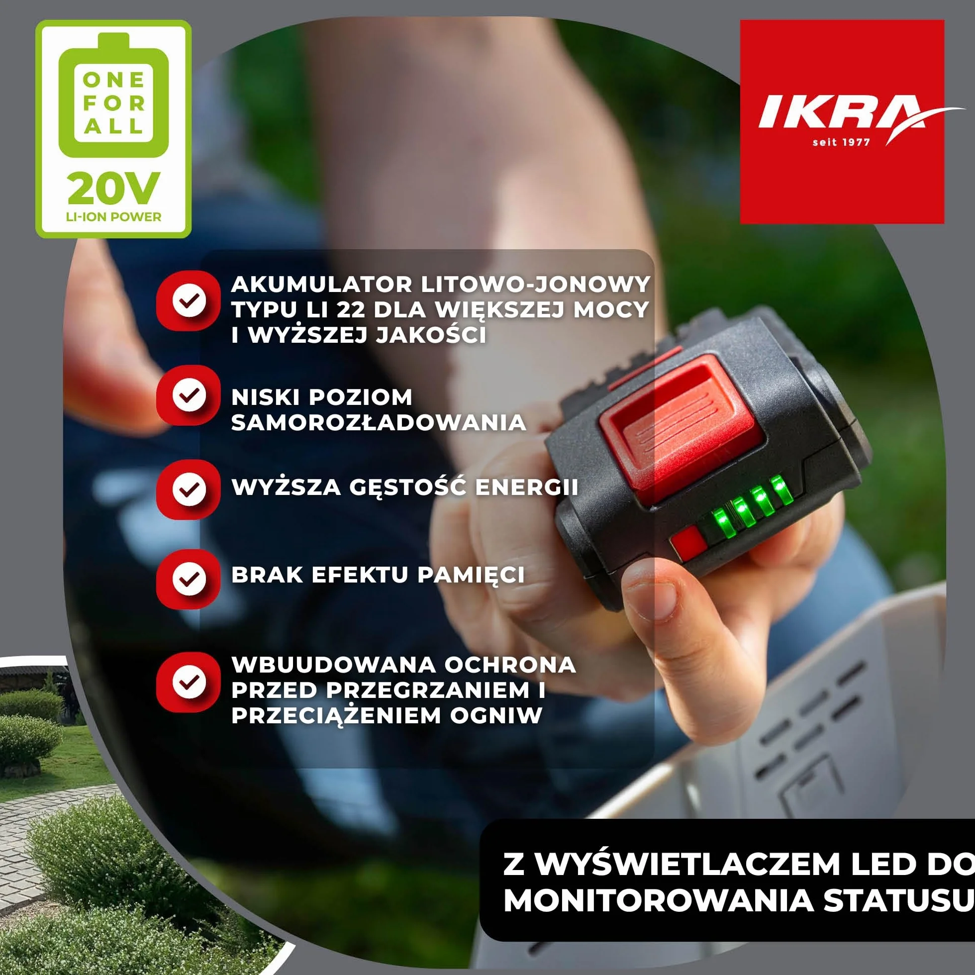 IKRA Akumulator litowo-jonowy 20 V 2,0 Ah LI 22