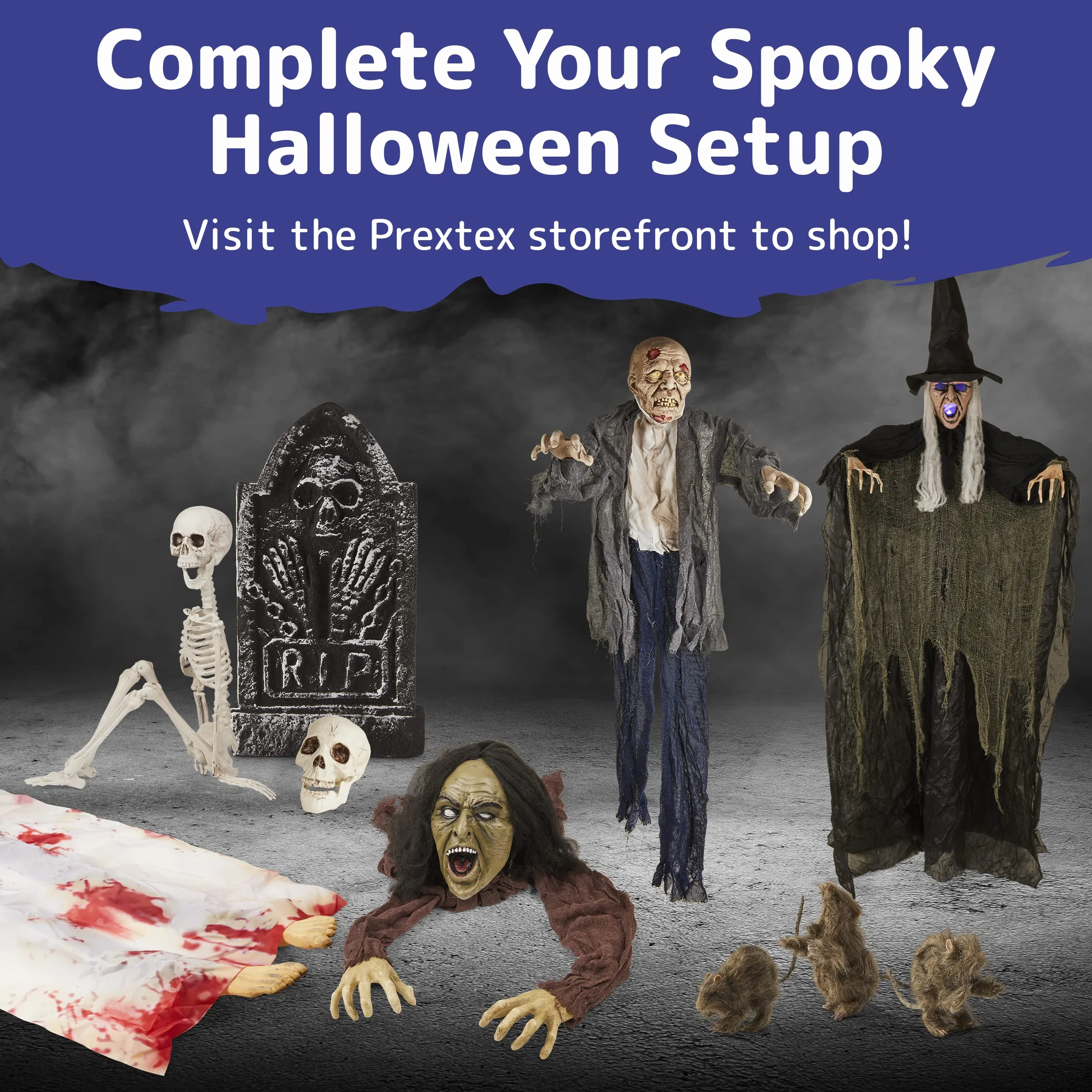 Prextex Szkielet na Halloween 76 cm z ruchomymi przegubami dekoracja