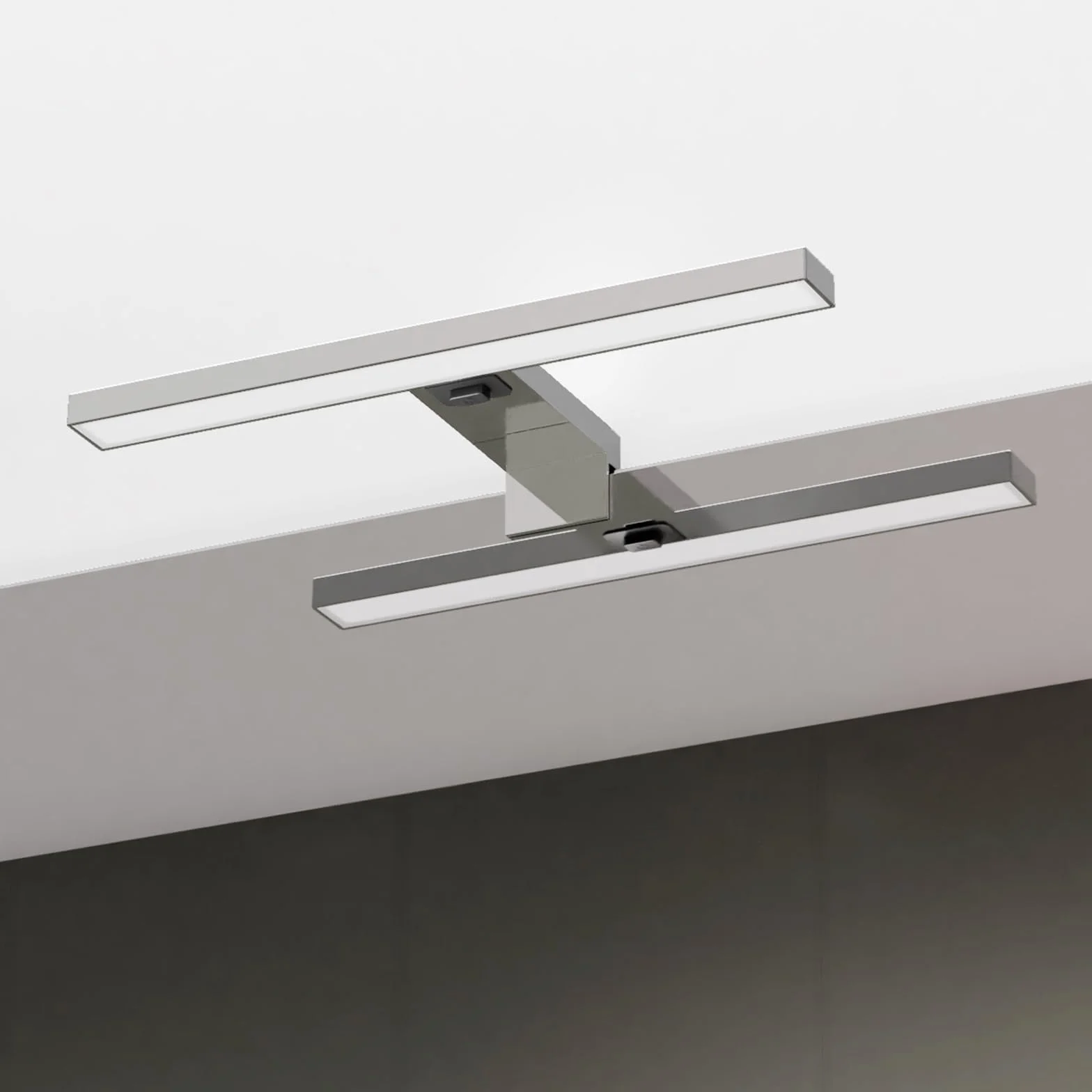 DEELUX Lampa LED na lustro z przełącznikiem, 30 cm, 500 lm, 5 W, lampa łazienkowa 4000 K, neutralna biel, 230 V, lampa łazienkowa 230 V, do łazienki, wodoszczelna IP44