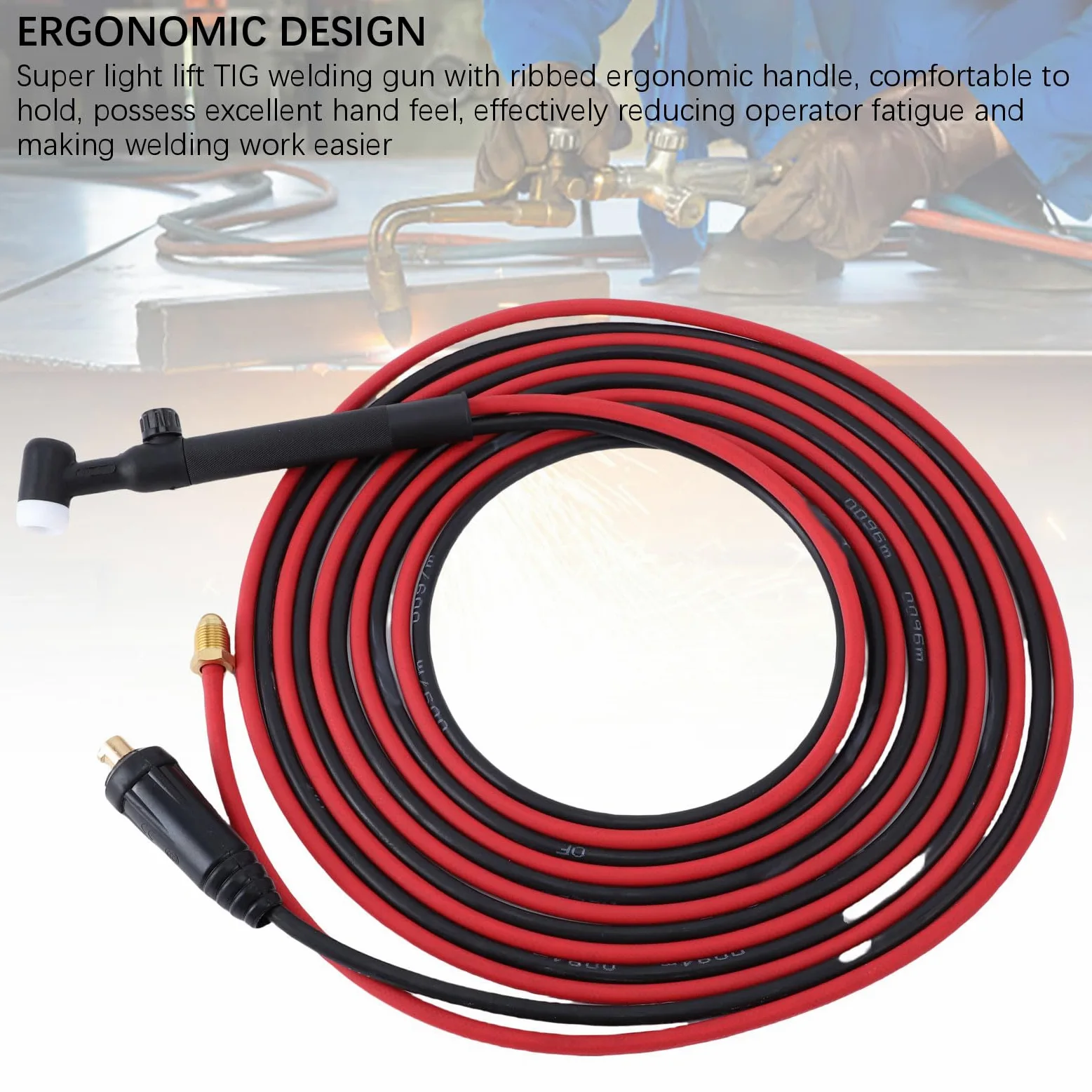Hyuduo Palnik Spawalniczy TIG WP-17V 150A, Przewód Gumowy EPDM, Rura Gazowa 8 M, dla Użytkowników MIG135 MIG145 ARC200 MIG200