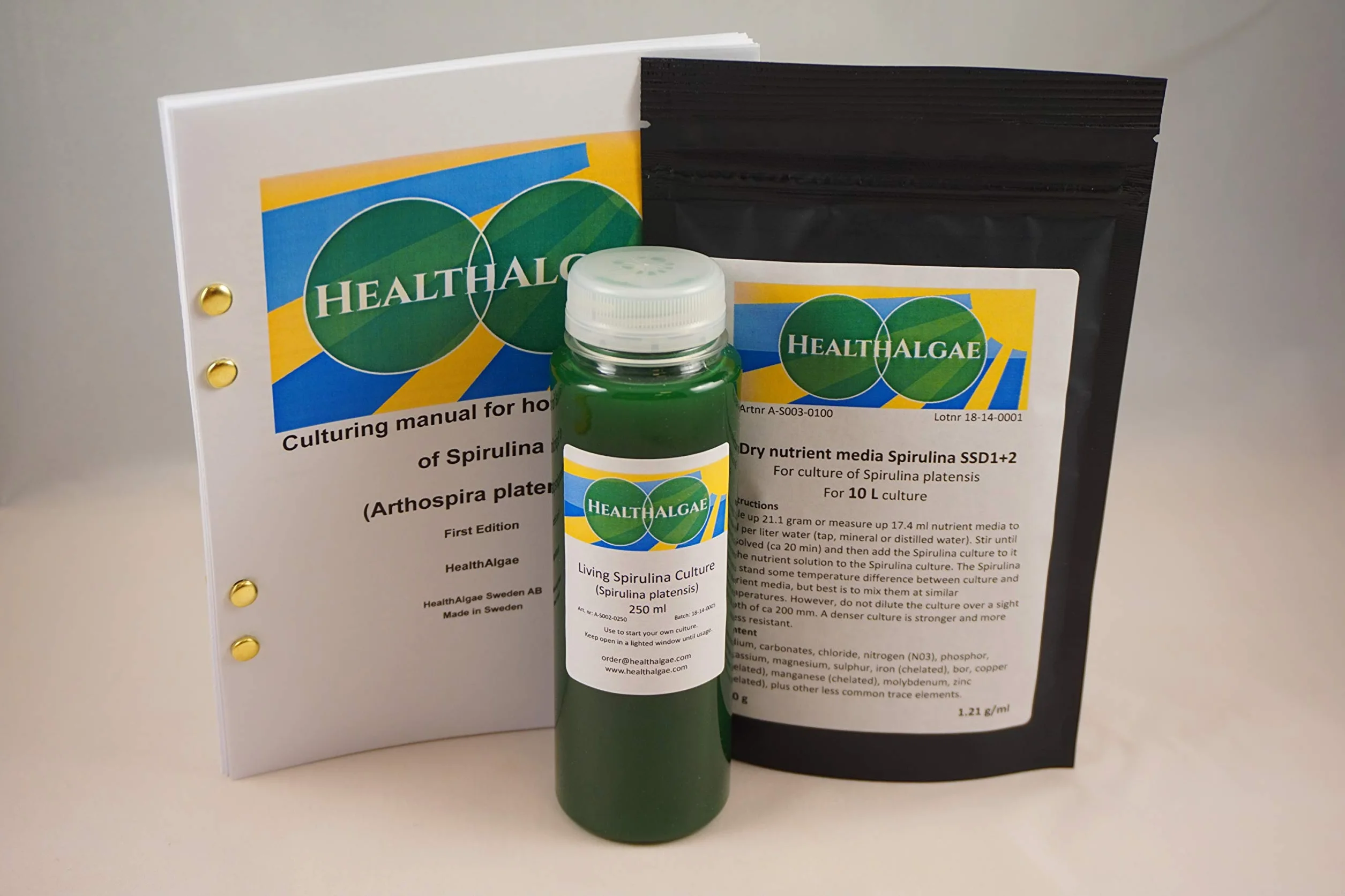 Spirulina platensis 250 ml + 10 l Growmedium SSD1+2 hodowla glonów nawóz