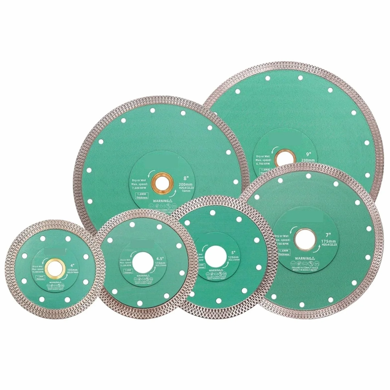 Diamentowa tarcza tnąca, ostrze tnące do płytek, porcelany, marmuru, ceramiki, granitu, wzmocnionego rdzeniem X Mesh Turbo 4-12 cali, 1 sztuka (125 mm)