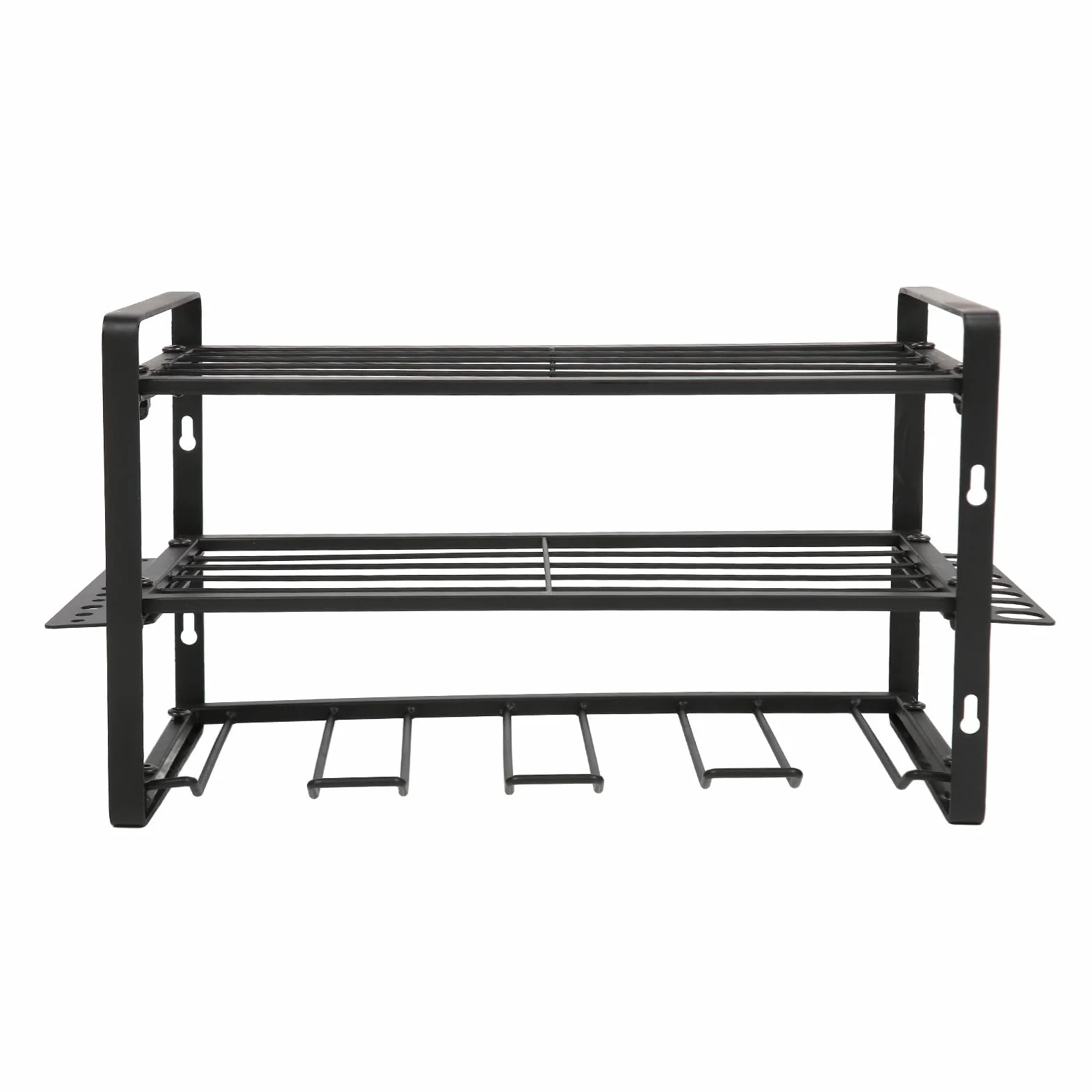 Yosoo Health Gear Organizer na Wiertła, Uchwyt ścienny do żelaznego Uchwytu na wiertarkę, Stojak Narzędzia o Udźwigu 150 Funtów z półką i Uchwytami Bocznymi, 16,54 X 7,87 X 8,66 Cala do