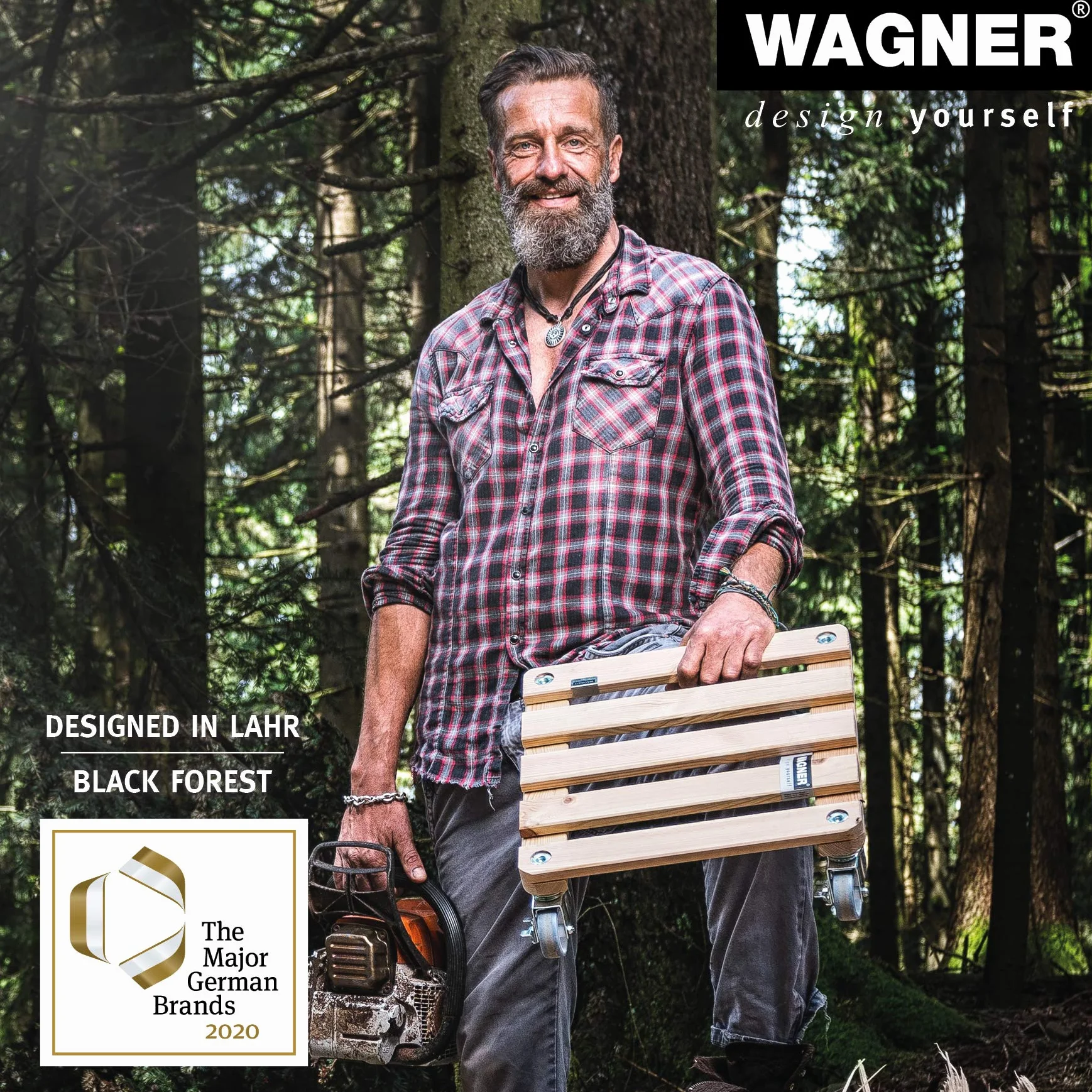 Wagner Multiroller Maxigrip Podstawka na Kółkach Brązowa 58 x 14,5 cm
