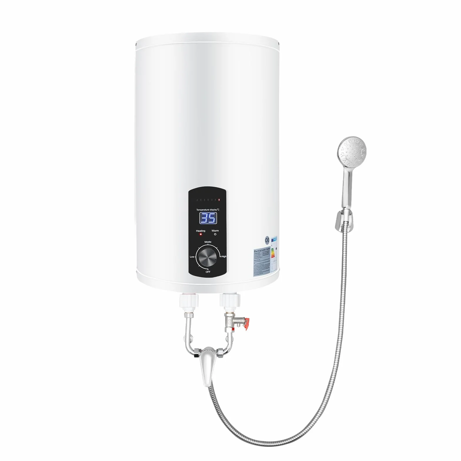 Elektryczny zbiornik ciepłej wody 220 V, 2 kW, bojler ciepłej wody, 30 l, kompletny prysznic, pionowy podgrzewacz wody, wydajny zbiornik, podgrzewacz wody, bojler, zbiornik ciepłej wody z