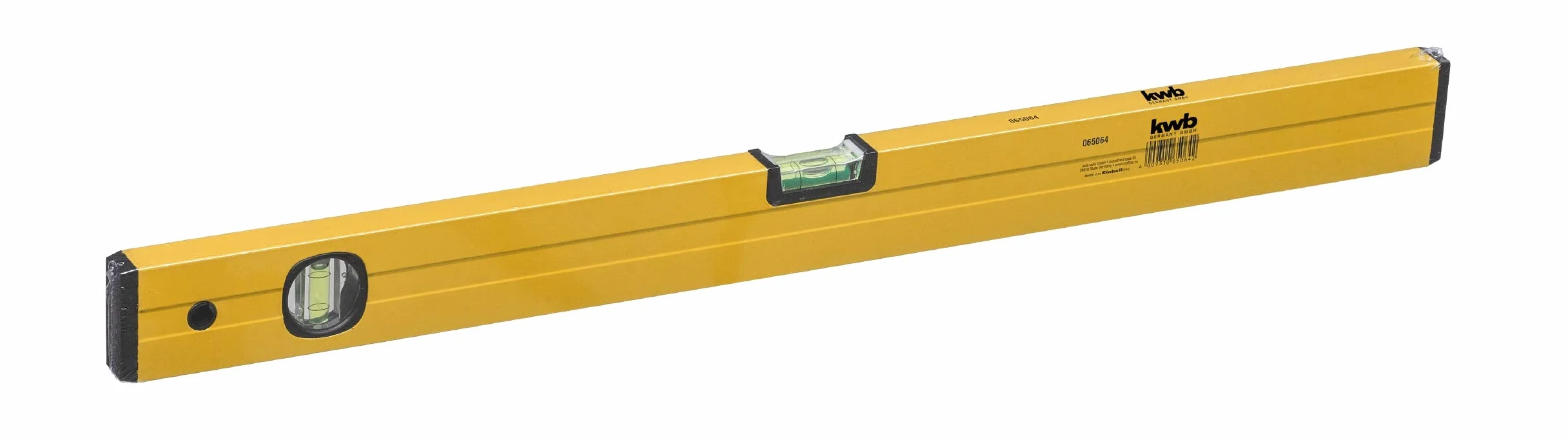 kwb Poziomica aluminiowa 60 cm, dokładność 0,5 mm/m, precyzyjne szlifowanie, po 1 poziomej i pionowej poziomicy