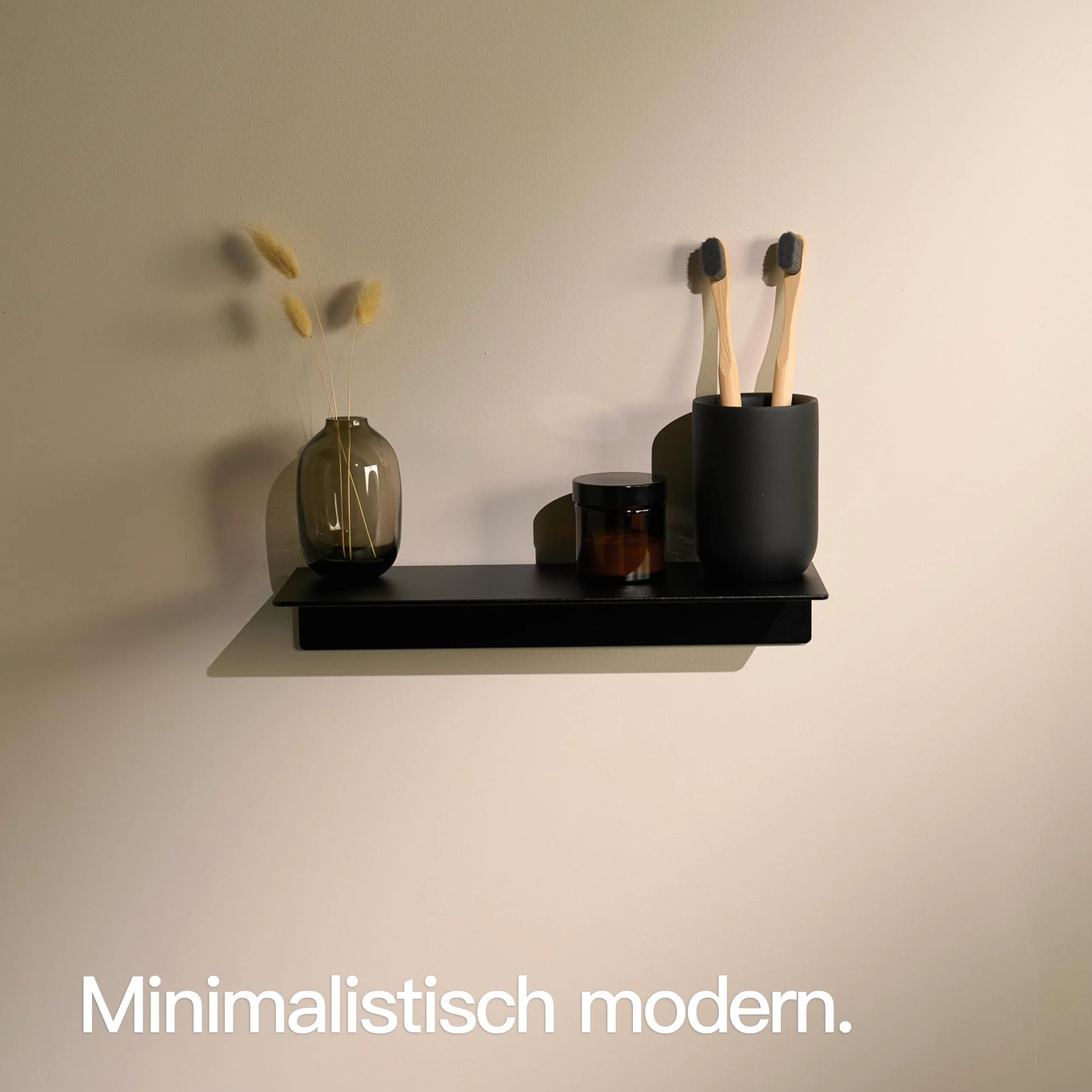 Designfabrik Hamburg Regał ścienny bez wiercenia | samoprzylepny regał prysznicowy | półka do łazienki, łazienki dla gości, kuchni | nowoczesne wzornictwo | 30 cm | czarny