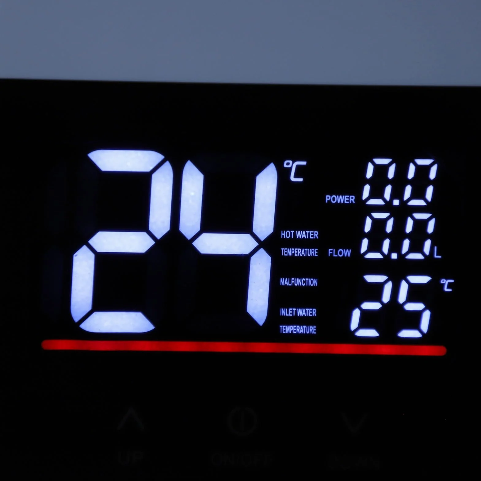 Luocute Bezzbiornikowy Podgrzewacz Wody Elektryczny, Natychmiastowy Podgrzewacz Ciepłej Wody z Cyfrowym Ekranem LCD i Mosiężnym Wlotem, do Kuchni, łazienki, Mieszkania, (Wtyczka UE 220 V 4000 W)
