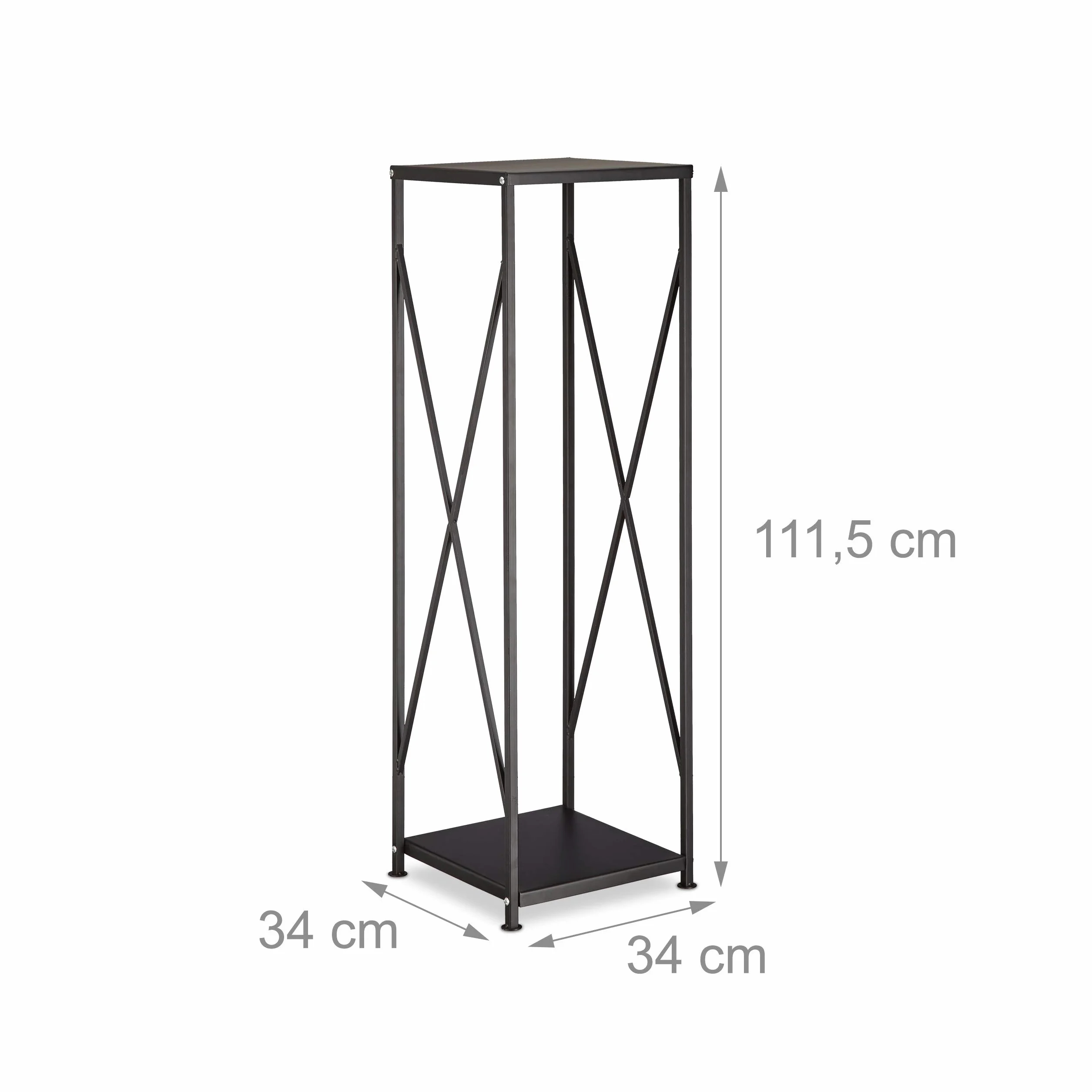 Relaxdays Regał na drewno kominkowe ze stali stojak HBT 111x34x34 cm czarny