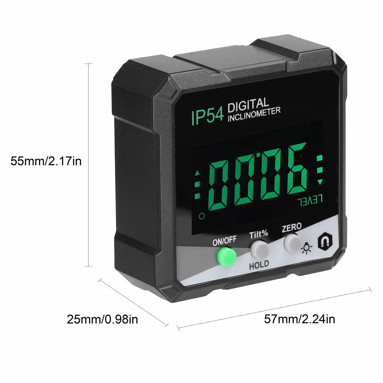 IP54 4 * 90° przenośny cyfrowy inklinometr podświetlenie LCD cyfrowy kątomierz miernik nachylenia cyfrowy linijka kątowa jednostronny ics wielofunkcyjny kątomierz absolutny względny tryb Mesuring