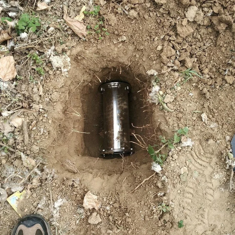 49.8 cm stal nierdzewna kapsuła czasu wodoodporny pojemnik/przechowywanie przyszły prezent Buri