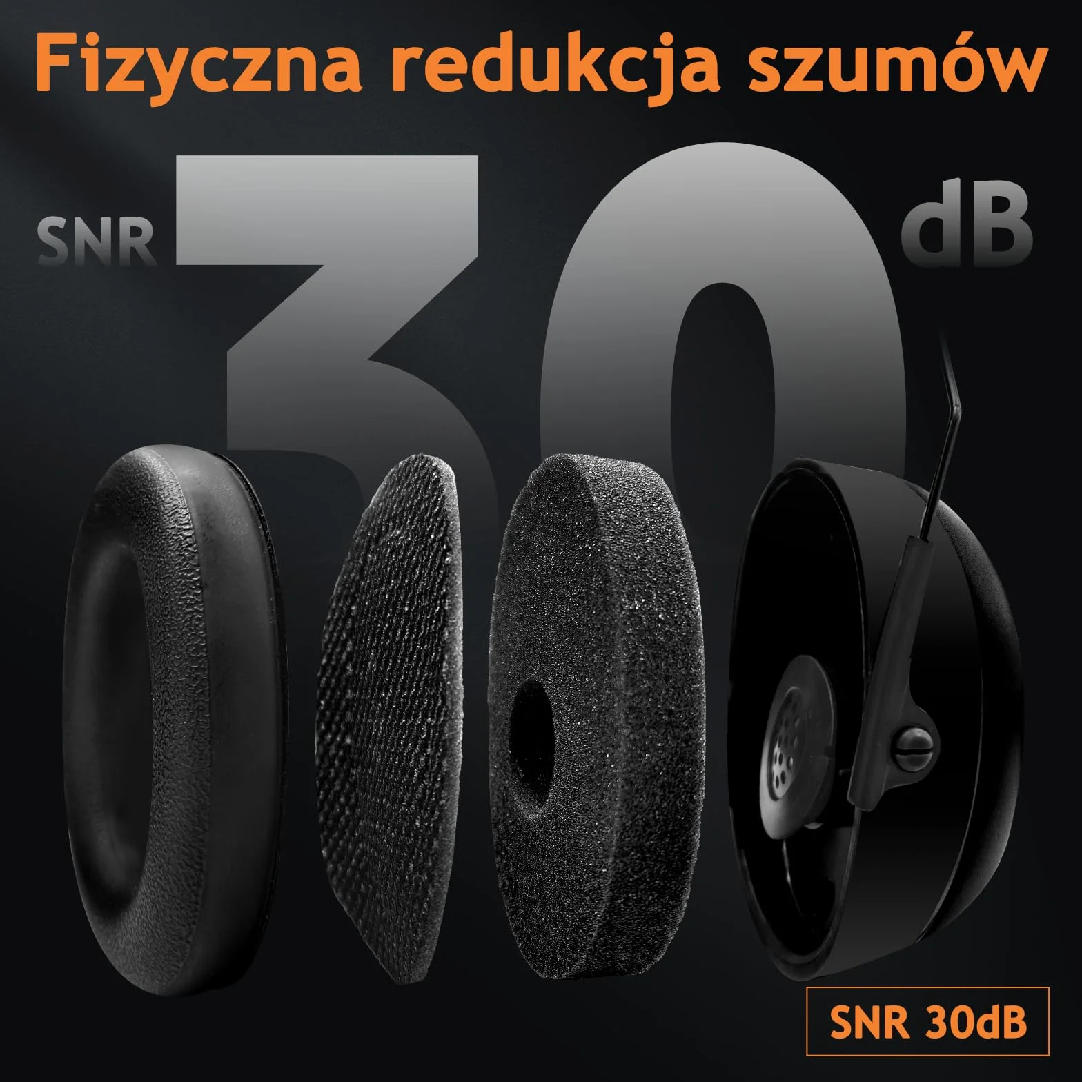 (Wersja uaktualniona) PROHEAR 037 Zestaw słuchawkowy Bluetooth 5.0 do ochrony słuchu z wbudowanym mikrofonem i funkcją redukcji szumów, odpowiedni do pracy i rozrywki, SNR 30dB-czarny