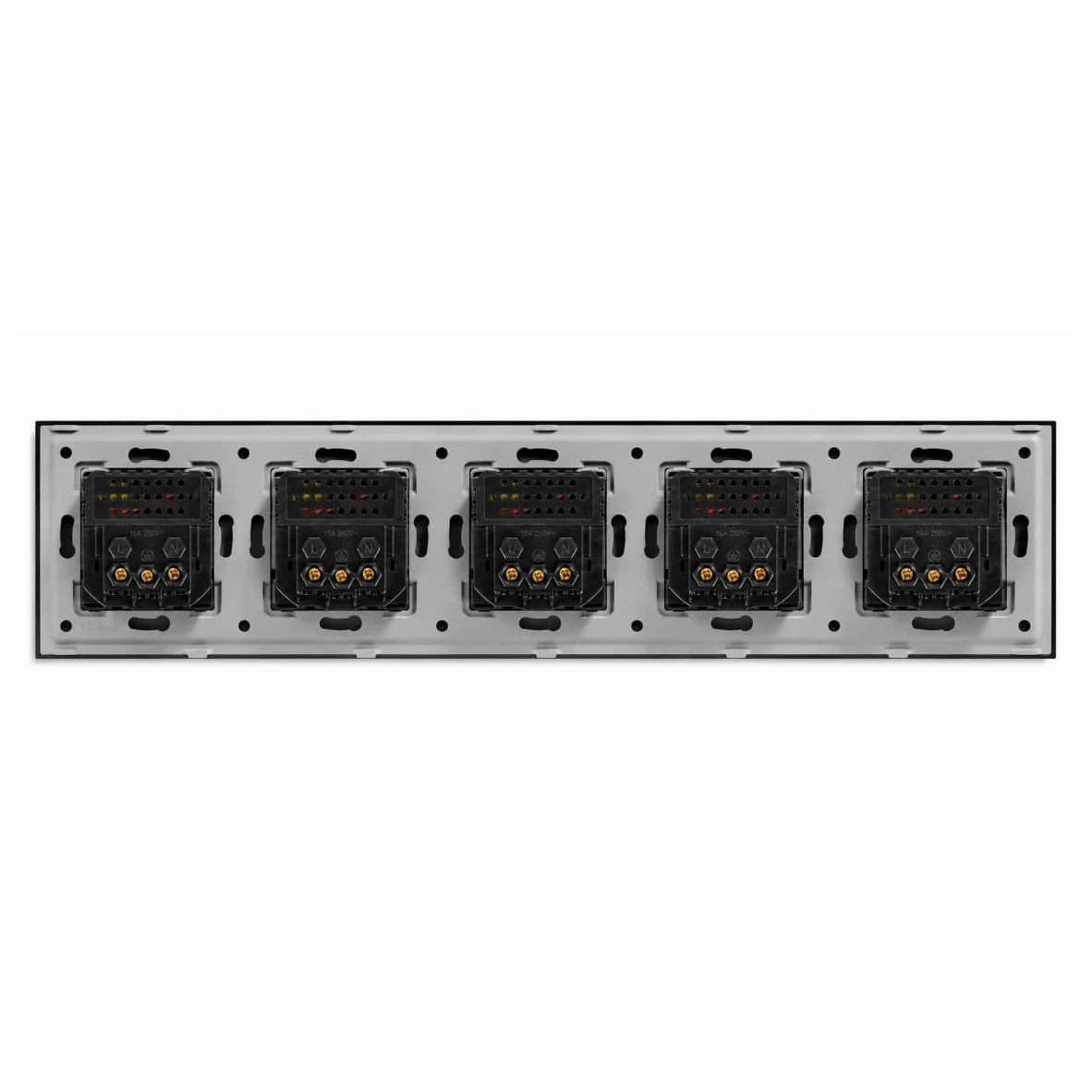 SmartinHouse - pięciokrotne gniazdko - szare - USB A+C 12W - szkło kryształowe | Ładowanie USB bez adaptera