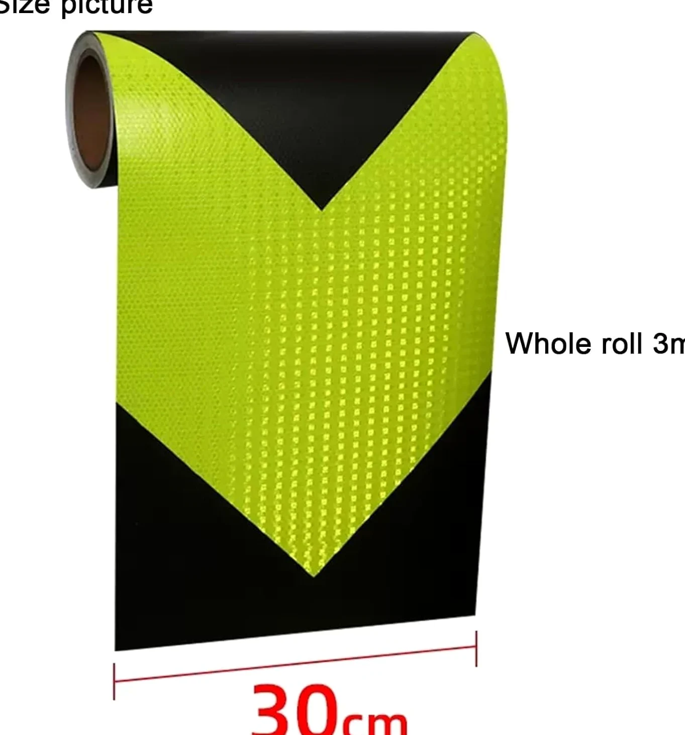 Taśma odblaskowa bezpieczeństwa Taśma ostrzegawcza odblaskowa PVC, samoprzylepna, 1 rolka 30 cm x 3 m, wielokolorowa(Black Green)