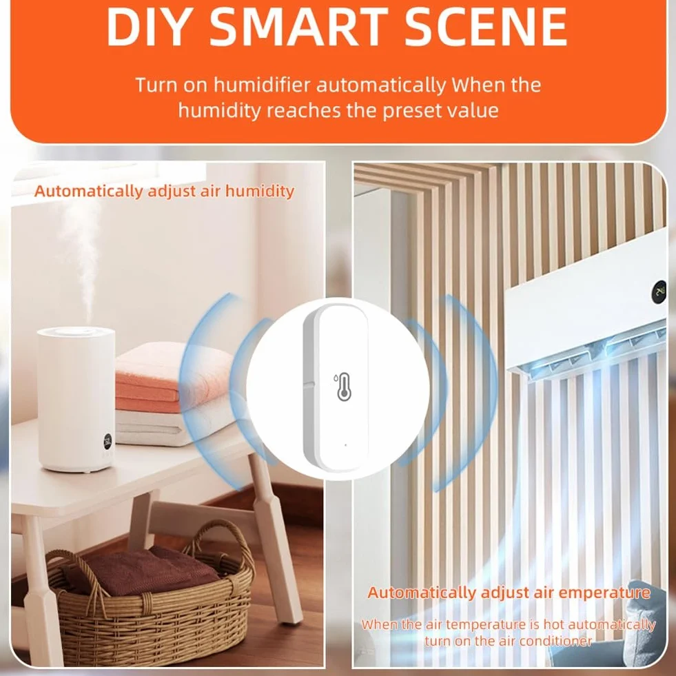 ZigBee czujnik wilgotności powietrza i temperatury, inteligentny higrometr Smart Home