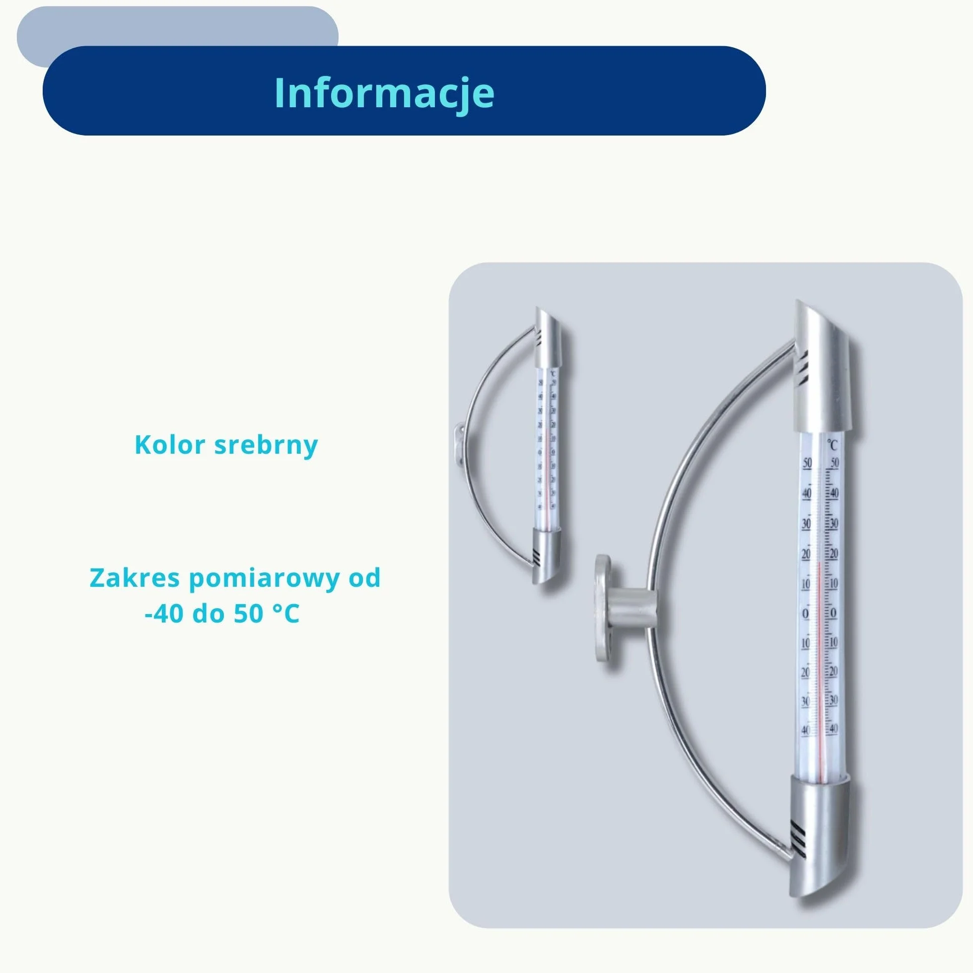 ORION GROUP Termometr zewnętrzny analogowy 24 cm srebrny