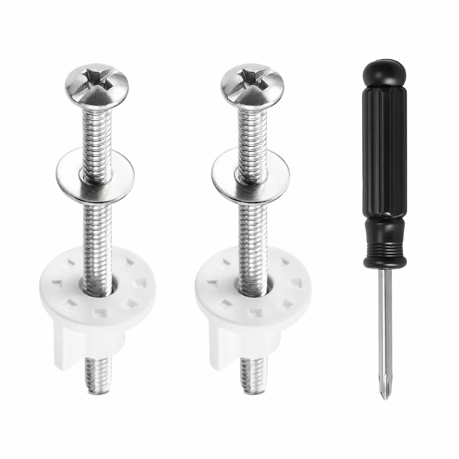 Mocowanie deski sedesowej, zestaw nakrętek tylnych do deski sedesowej, 80 mm, ze stali nierdzewnej, zestaw śrub ze śrubokrętem 4 mm do mocowania deski sedesowej 14-18 mm