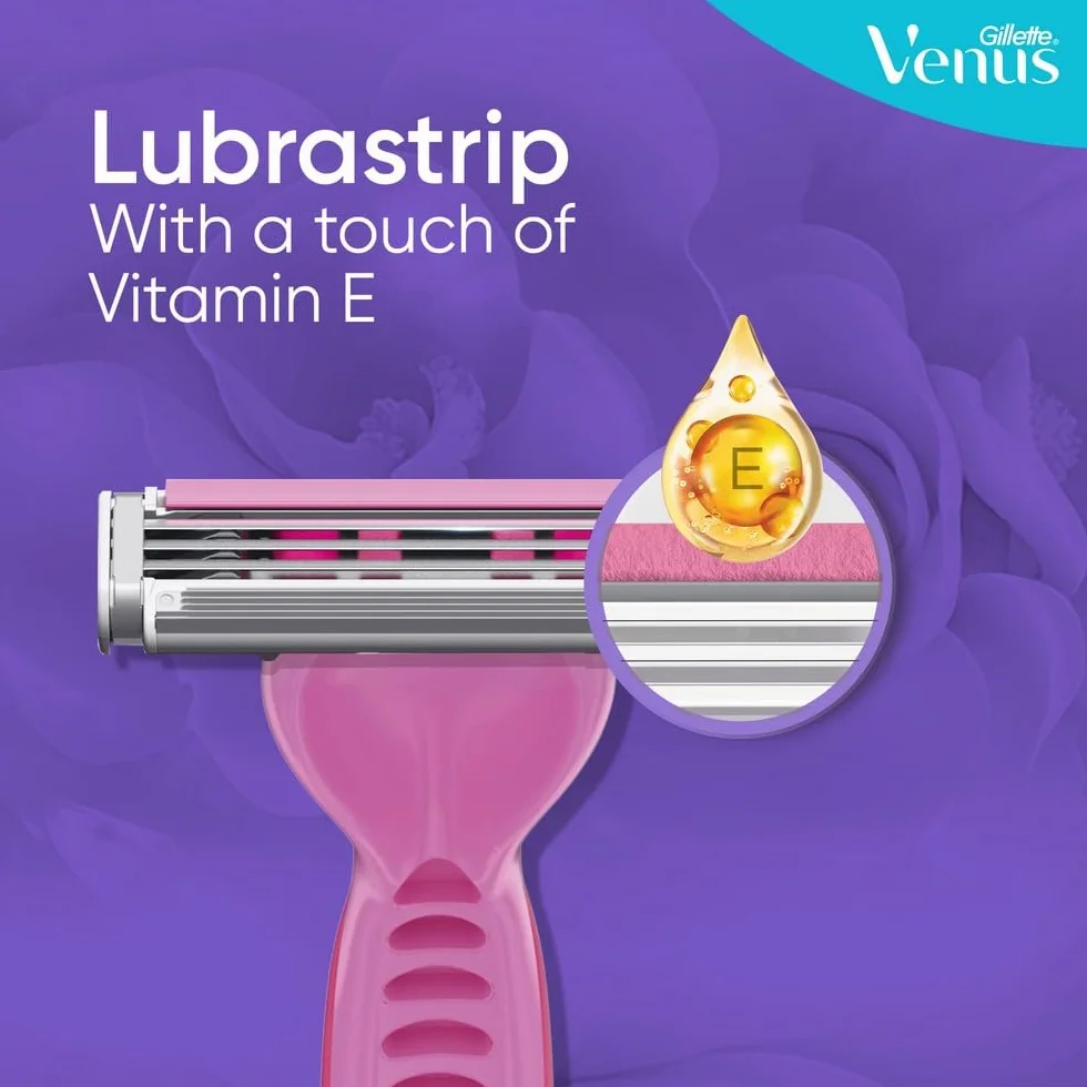 Gillette Venus 3 podstawowe jednorazowe golarki damskie, 3 damskie golarki z wygodnymi ostrzami
