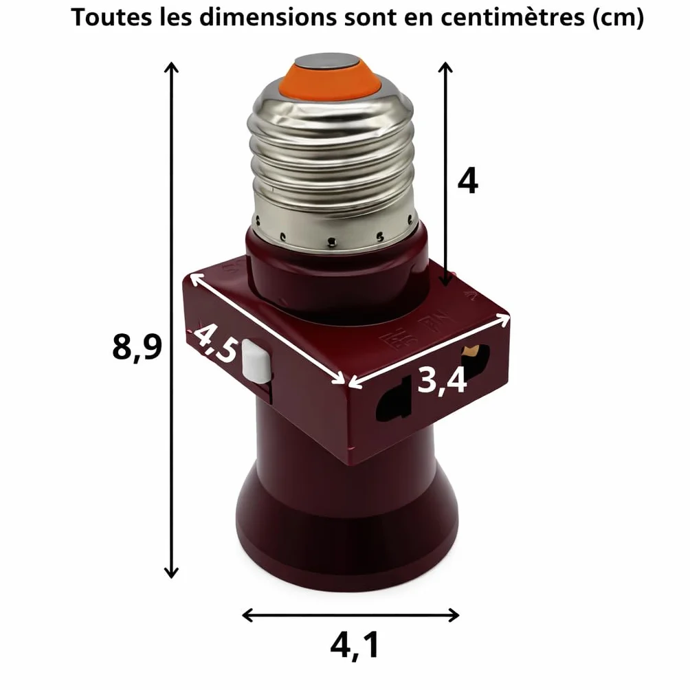 MarketKingStore oprawka do lampy, tworzywo sztuczne, oprawa z nakrętką E27 z przełącznikiem 6 A [klasa energetyczna A]