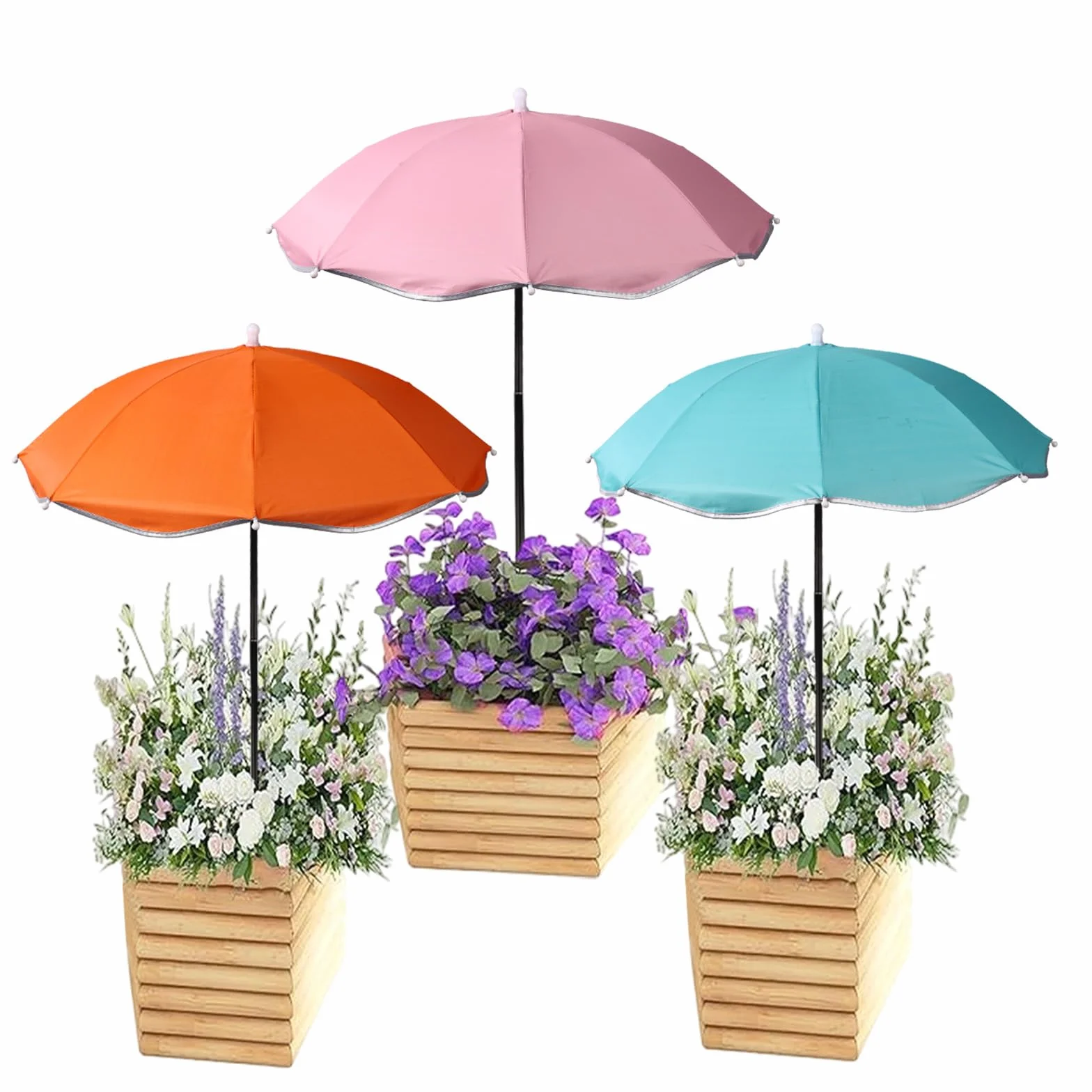Lyreh 3szt Parasole Roślinne do Roślin Zewnętrznych, 3 Kolory Średnica 60cm Parasol Roślina Ogrodowa do Zapewnienia Cienia Aby Chronić Kwiaty Rośliny Owoce i Warzywa na Patio Przed Palącym Słońcem