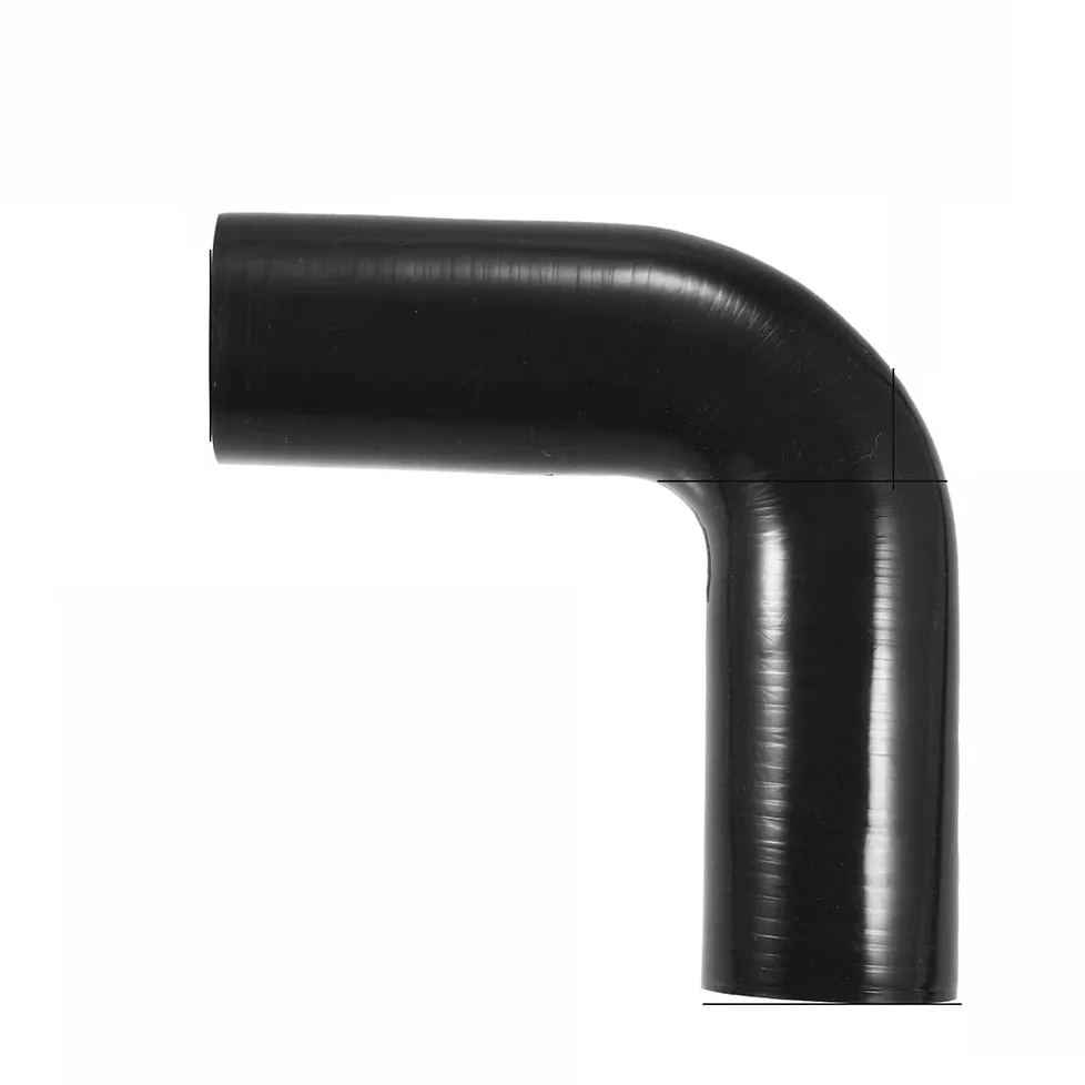 Rura intercoolera z kolankiem 90 stopni, 9,5-54 MM, złączka silikonowa do węża - 150x150 MM, czarna, 1 szt.