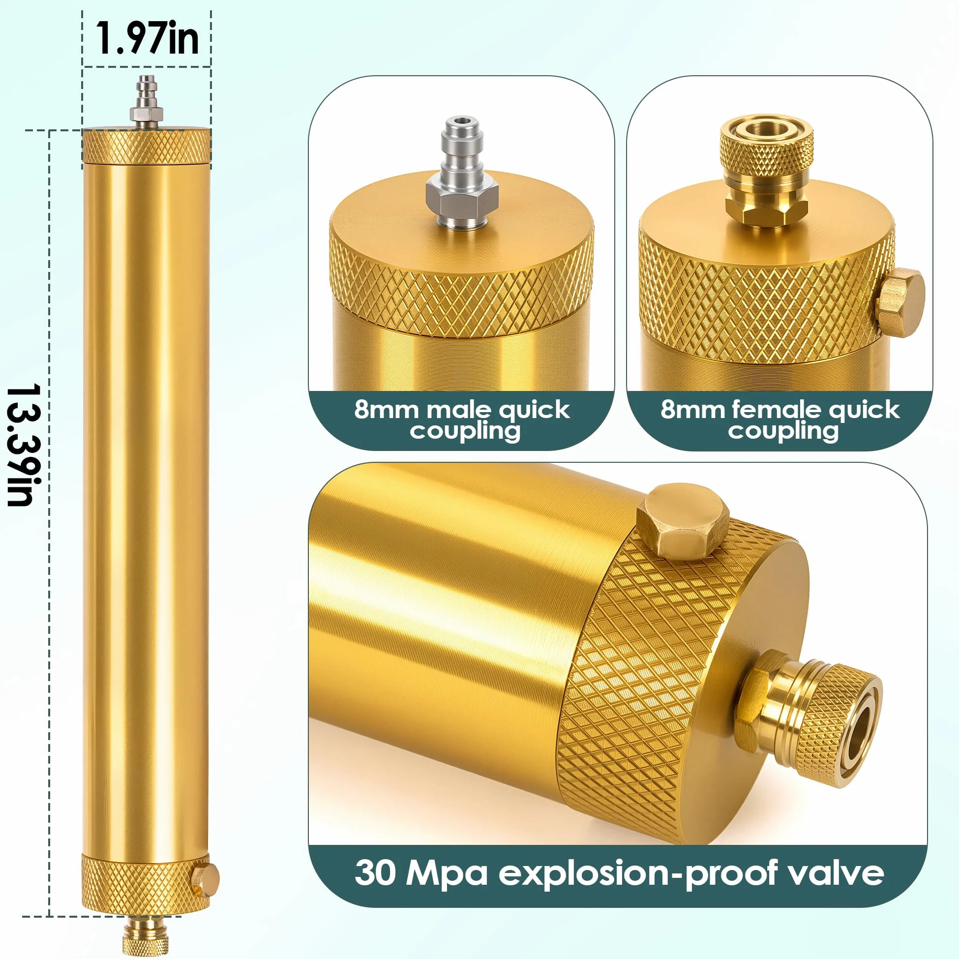 TUDIVING-30Mpa Filtr powietrza wysokociśnieniowy, Separator zanurzeniowy z sitem molekularnym, Zewnętrzny separator wody i oleju, Filtracja do sprężarki powietrza Pcp Pompa ręczna
