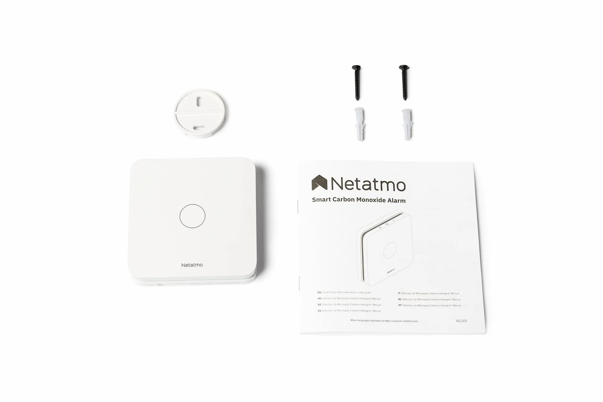 Netatmo - Inteligentny czujnik tlenku węgla, Wi-Fi, 10-letnia autonomia, alarm 85 dB, automatyczne testy, nie wymaga automatyki domowej, certyfikaty EN 50291 i NF, NCO-IT