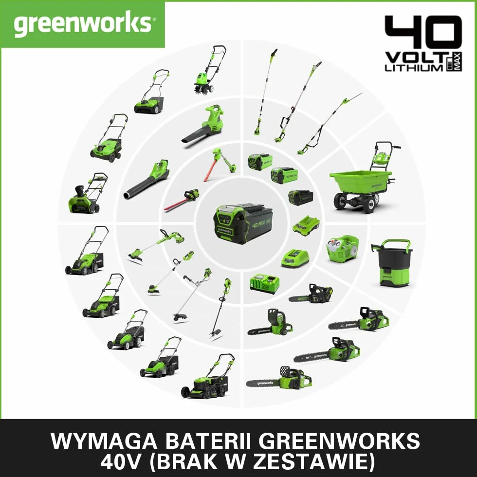 Greenworks G40AB Akumulatorowa dmuchawa do liści osiowa z tempomatem, 177 km na godzinę, 11,05 m³ na min bez baterii 40 V i ładowarki