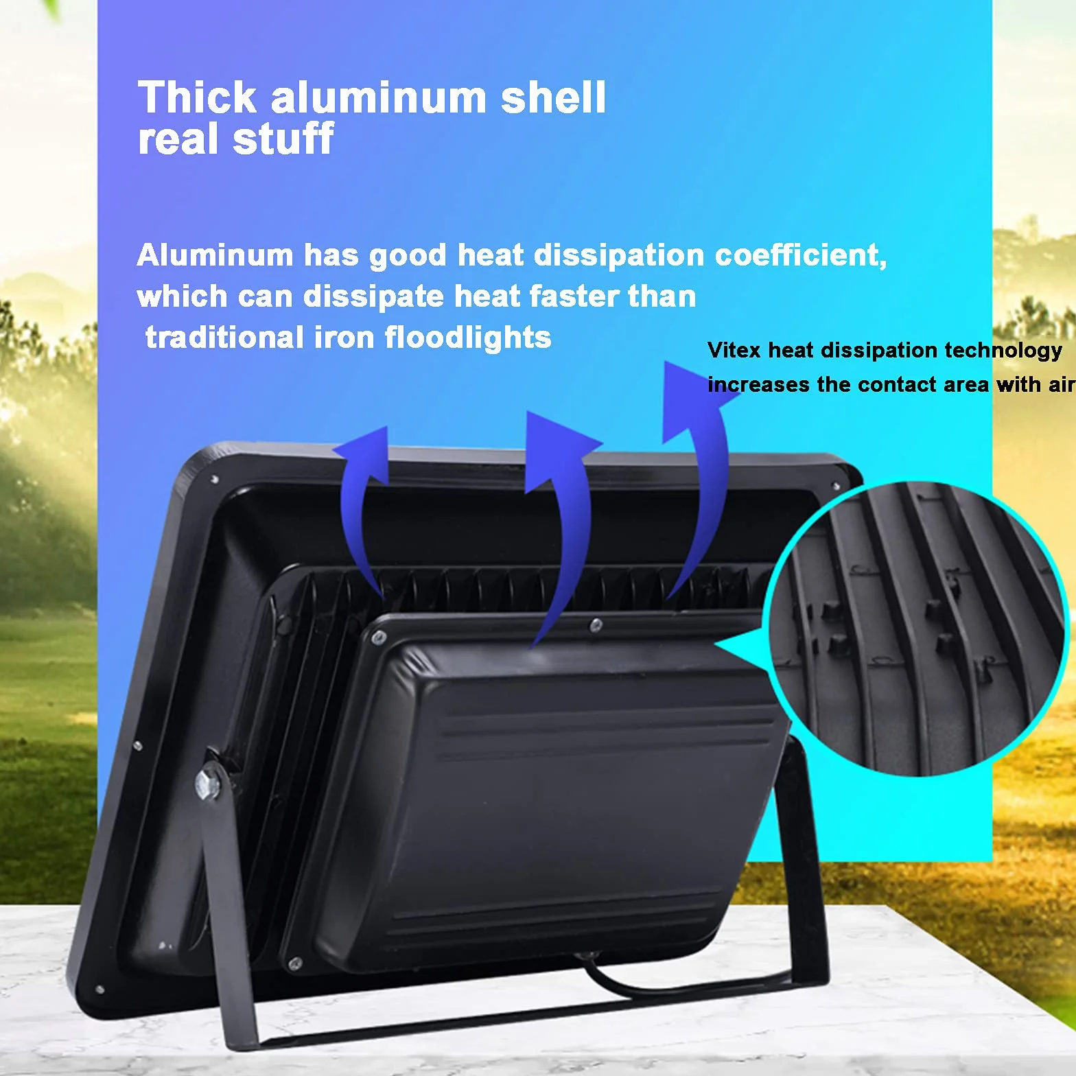 Lampy solarne, Zewnętrzna lampa punktowa o klasie ochrony IP66, 6000K, światło dzienne, białe, superjasne, do ogrodu, na patio, podjazd i podwórko(200W)