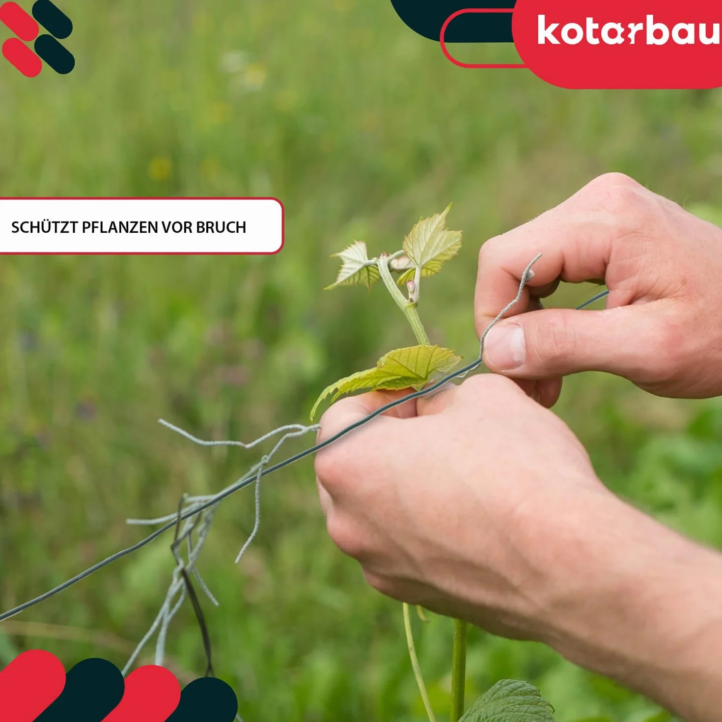 KOTARBAU® Przędza ogrodowa 1,4 mm 50 m powlekana PCW zielona