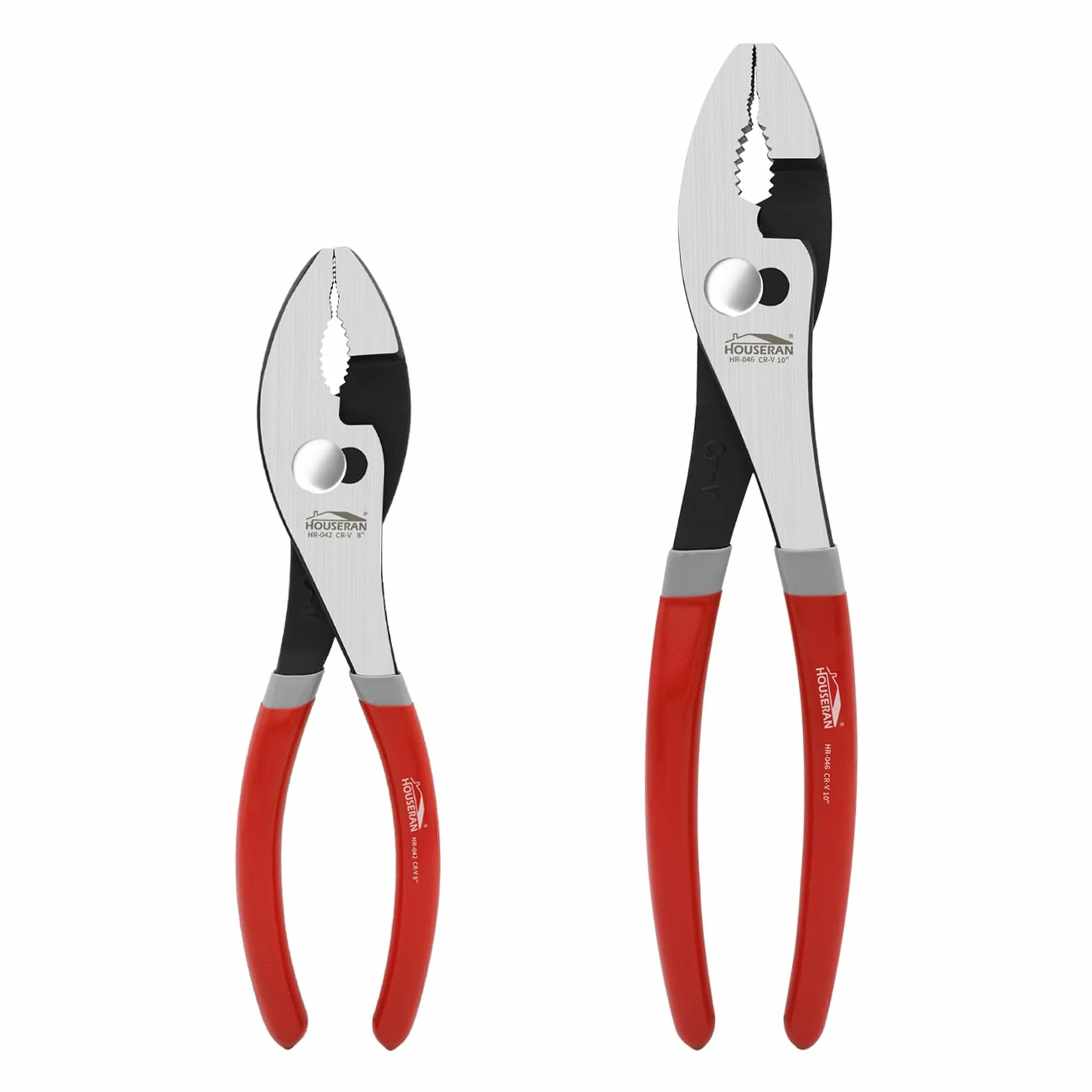 Zestaw Szczypców do Przegubów Ślizgowych 8 i 10 Cali (20 cm + 25 cm) - Szczęki Ząbkowane ze Stali Chromowo-Wanadowej z Antypoślizgowymi Uchwytami dla Hydrauliki, Warsztatu i Domu