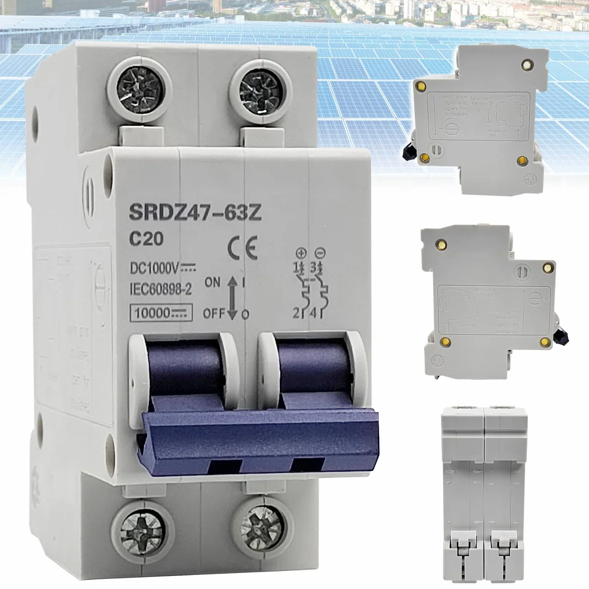 Wyłącznik nadprądowy DC DZ47-63Z PV 2P 1000V 20A