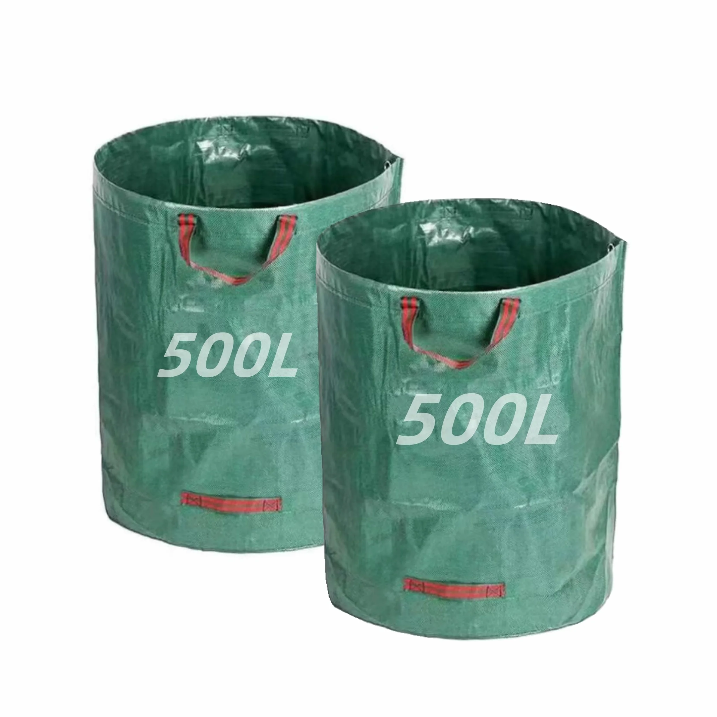 NestNook Worki na odpady ogrodowe, 500 l, 2 sztuki, wytrzymałe worki na odpady z uchwytami (po 500 l), torby ogrodowe wielokrotnego użytku do odpadów ogrodowych, przycinania, odpadów roślin, trawy i