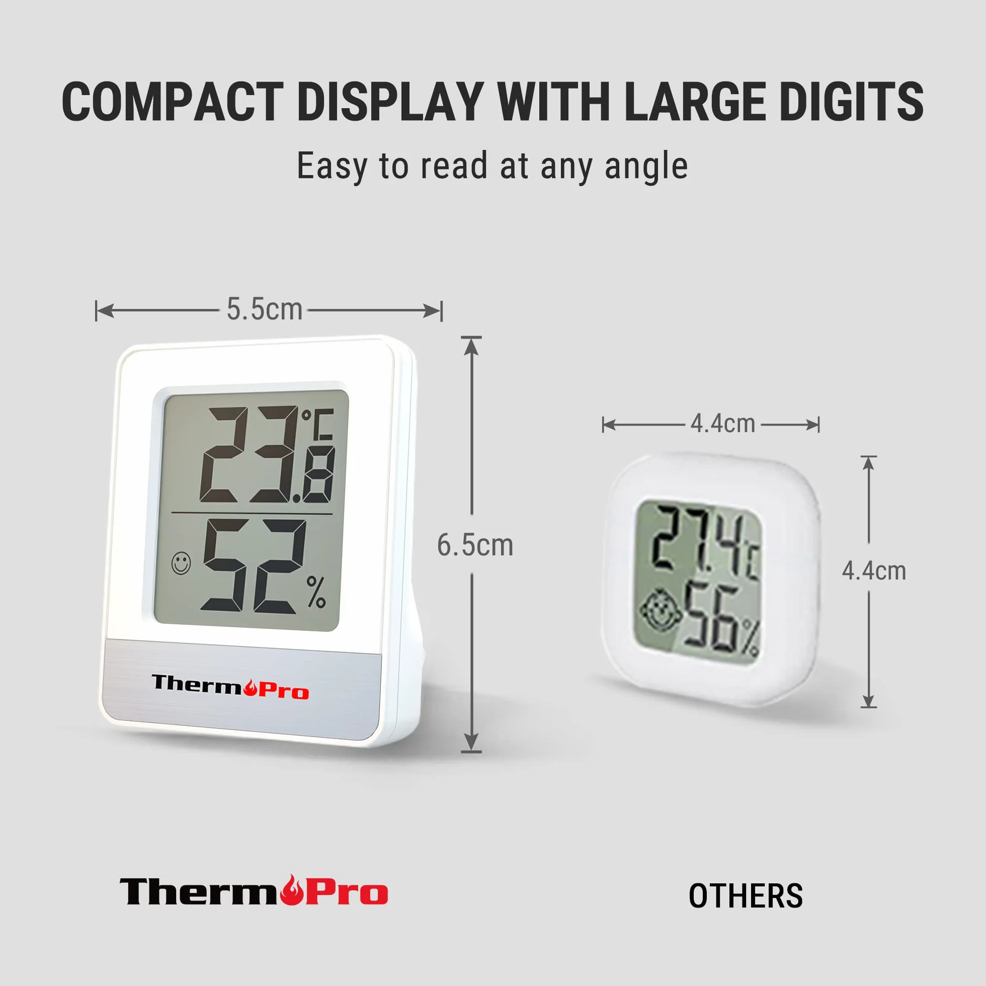 ThermoPro TP49-2 cyfrowy higrometr termometr monitor temperatury i wilgotności powietrza 2 sztuki