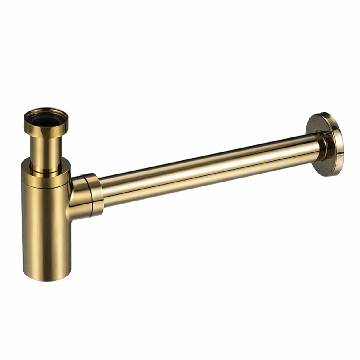 Uniwersalny syfon do umywalki łazienkowej, ukryty otwór czyszczący, syfon zapachowy, regulowany, syfon P, G1 1/4 x 32 mm, antyczna mosiężna rura odpływowa, złoty 12 cm