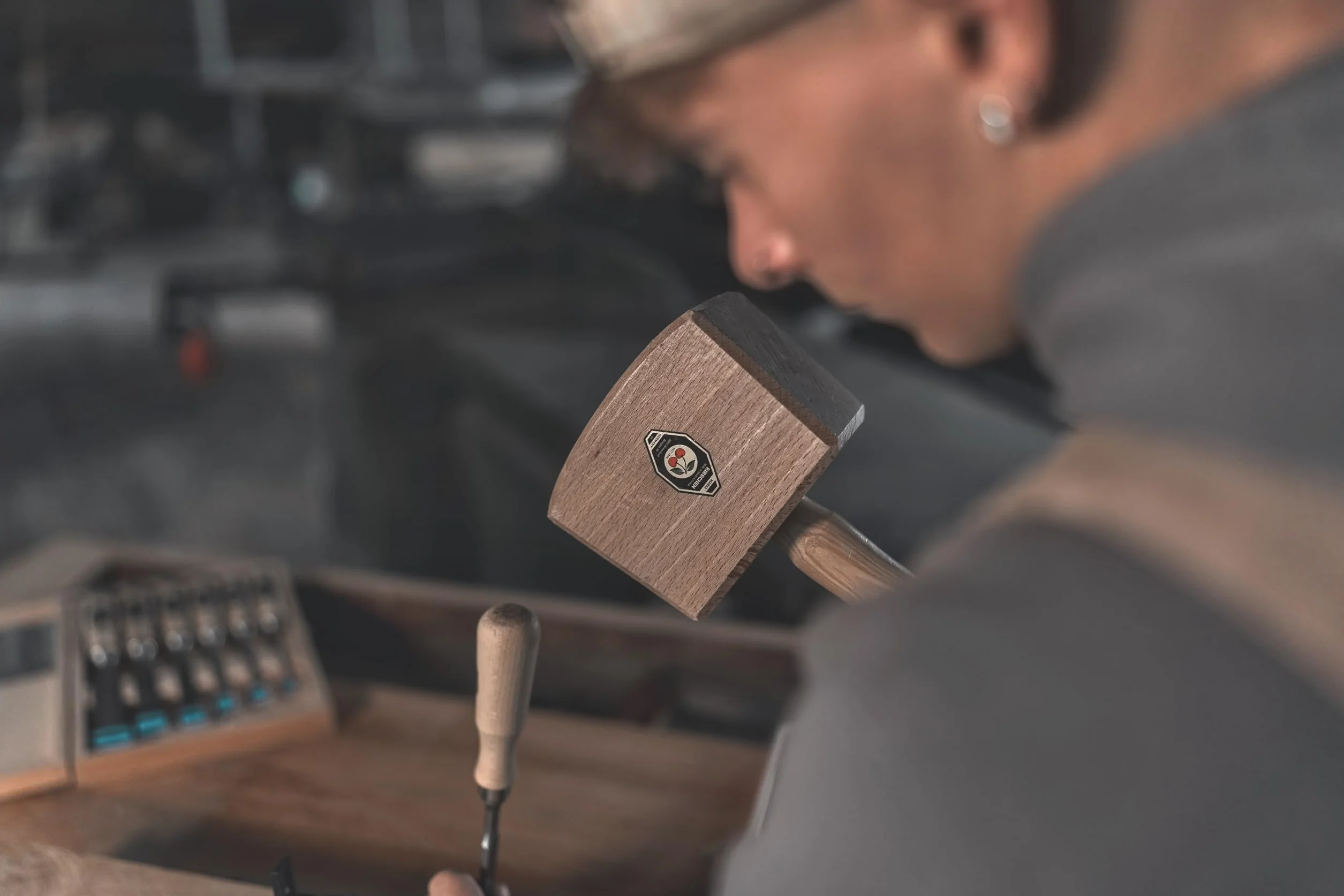 KIRSCHEN Narzędzia 6160105 | Łopatka stolarska z głową buku białego i trzonkiem jesionowym 105 mm