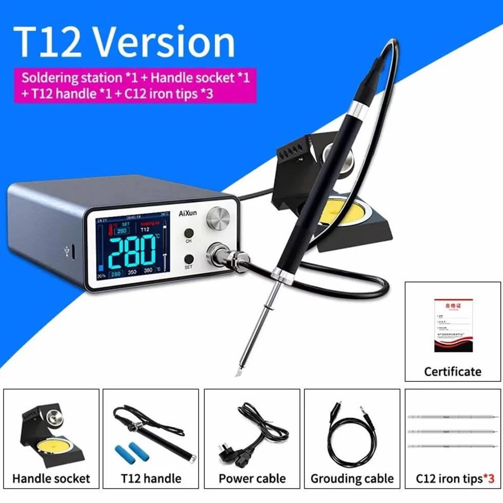 T3A 200W szybka stacja lutownicza z regulacją temperatury z uchwytem T12