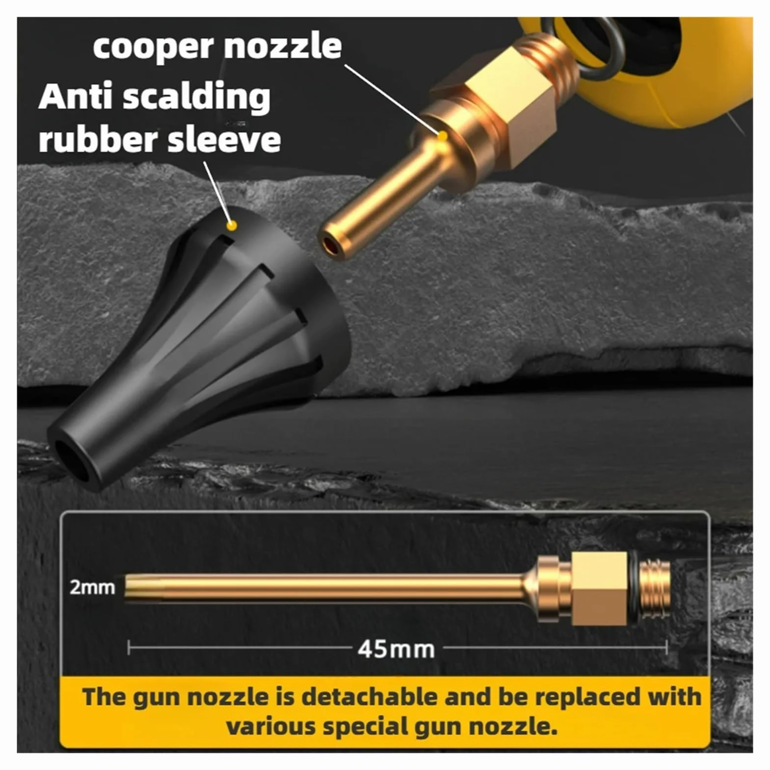 Pistolet do klejenia na gorąco 7 mm/11 mm profesjonalny pistolet silikonowy o dużej mocy narzędzie do szybkiego nagrzewania do rzemiosła, naprawy samochodów i projektów