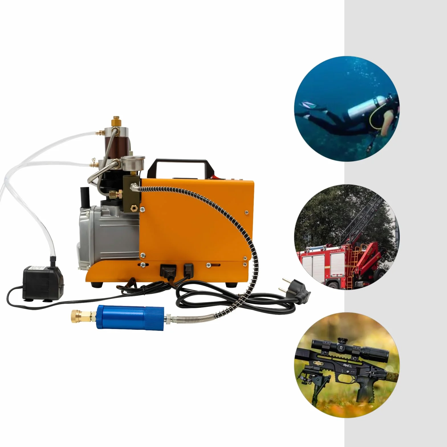 Sprężarka wysokociśnieniowa 1800 W | przenośna wysokociśnieniowa pompa powietrza M10 i elektryczna sprężarka powietrza PCP do 100 l | 2800 obr./min 75 dB | do pistoletu do paintballu, butli do