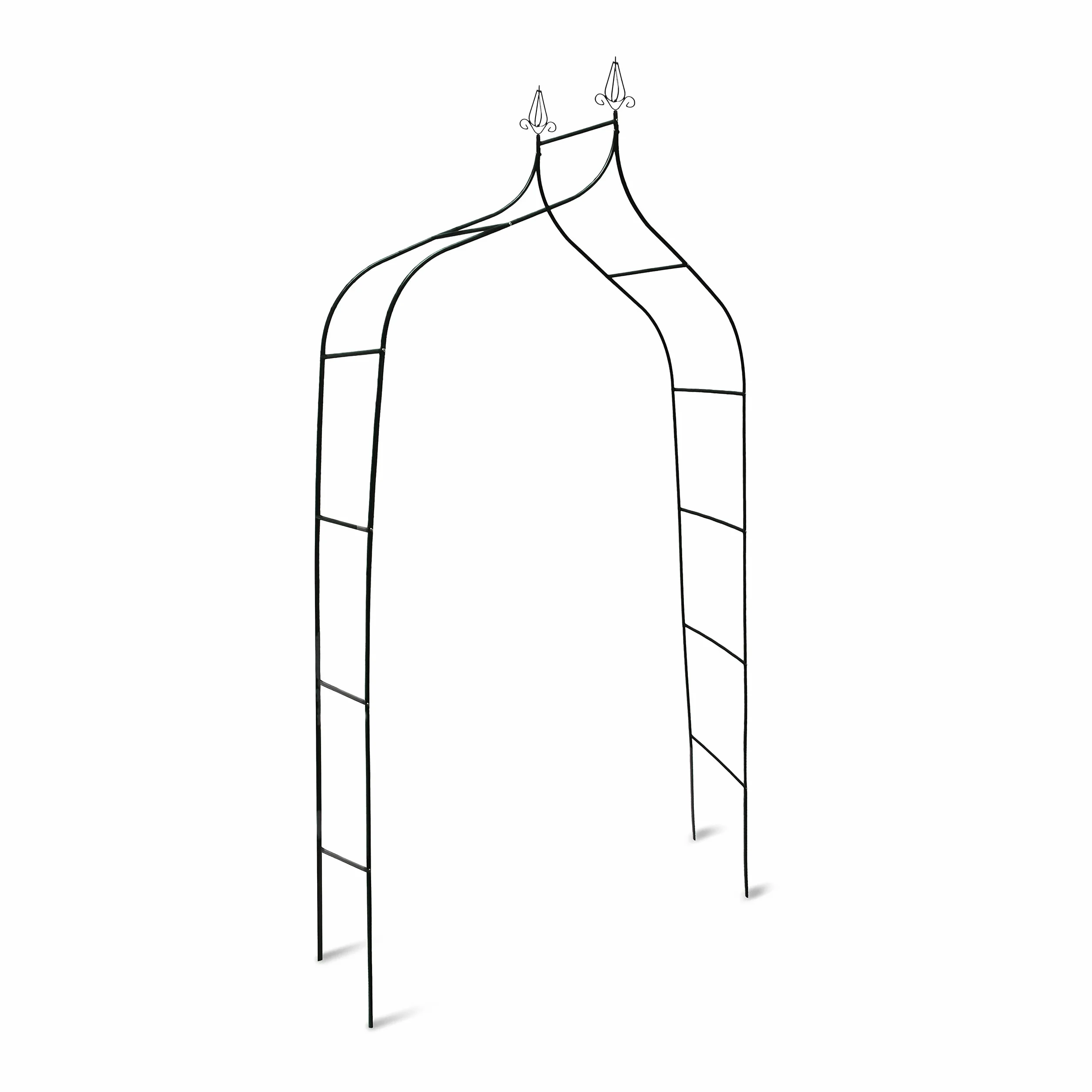 Relaxdays wolno stojąca pergola ogrodowa 255 x 140 x 38 cm łuk na pnącza ciemnozielona