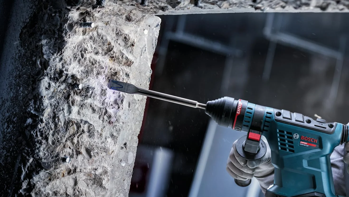 Bosch 5x Dłuto płaskie EXPERT SDS plus-8C (do Beton, Cegła, Długość 250 mm, Professional Akcesoria Młot udarowo-obrotowy)
